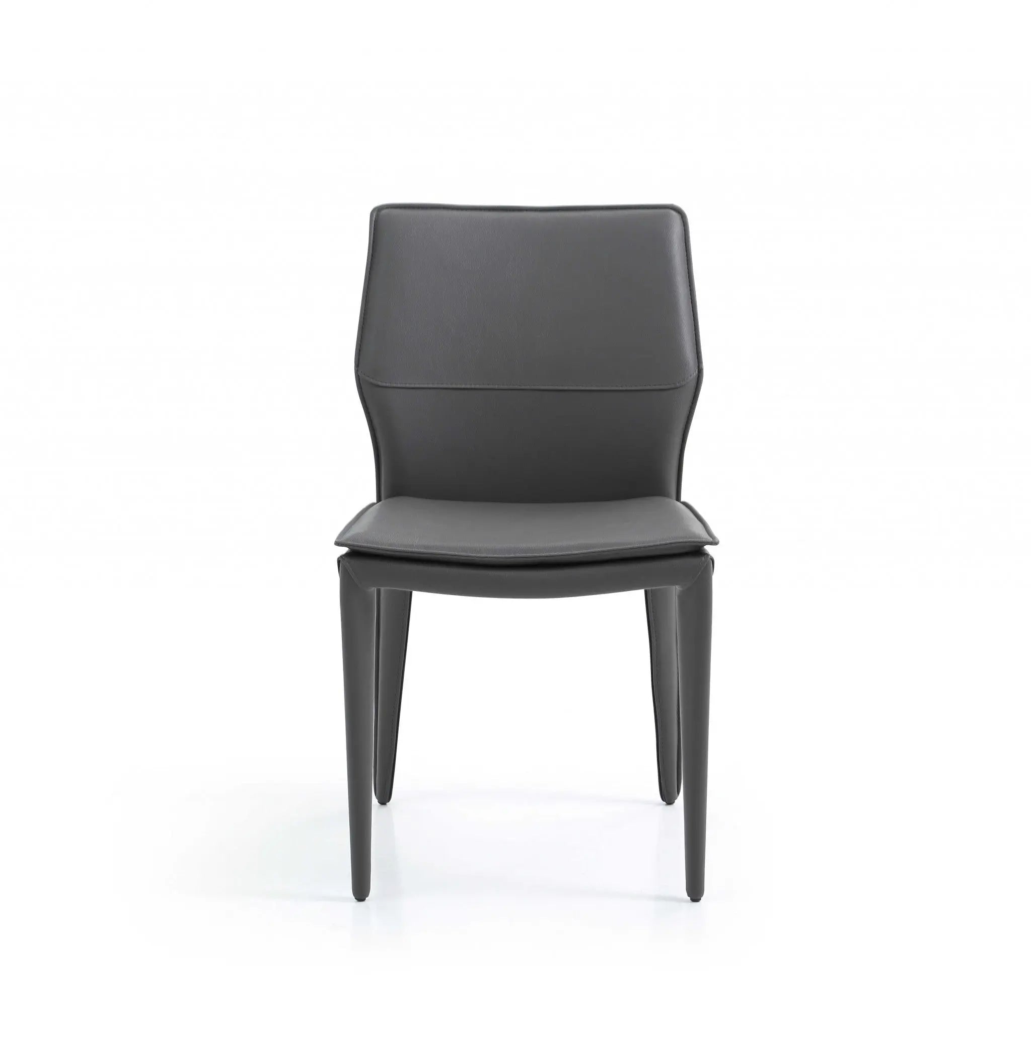 Set of Two Gray Slipcovered Upholstered Faux Leather Dining Side Chairs Homeroots Kitchen & Dining