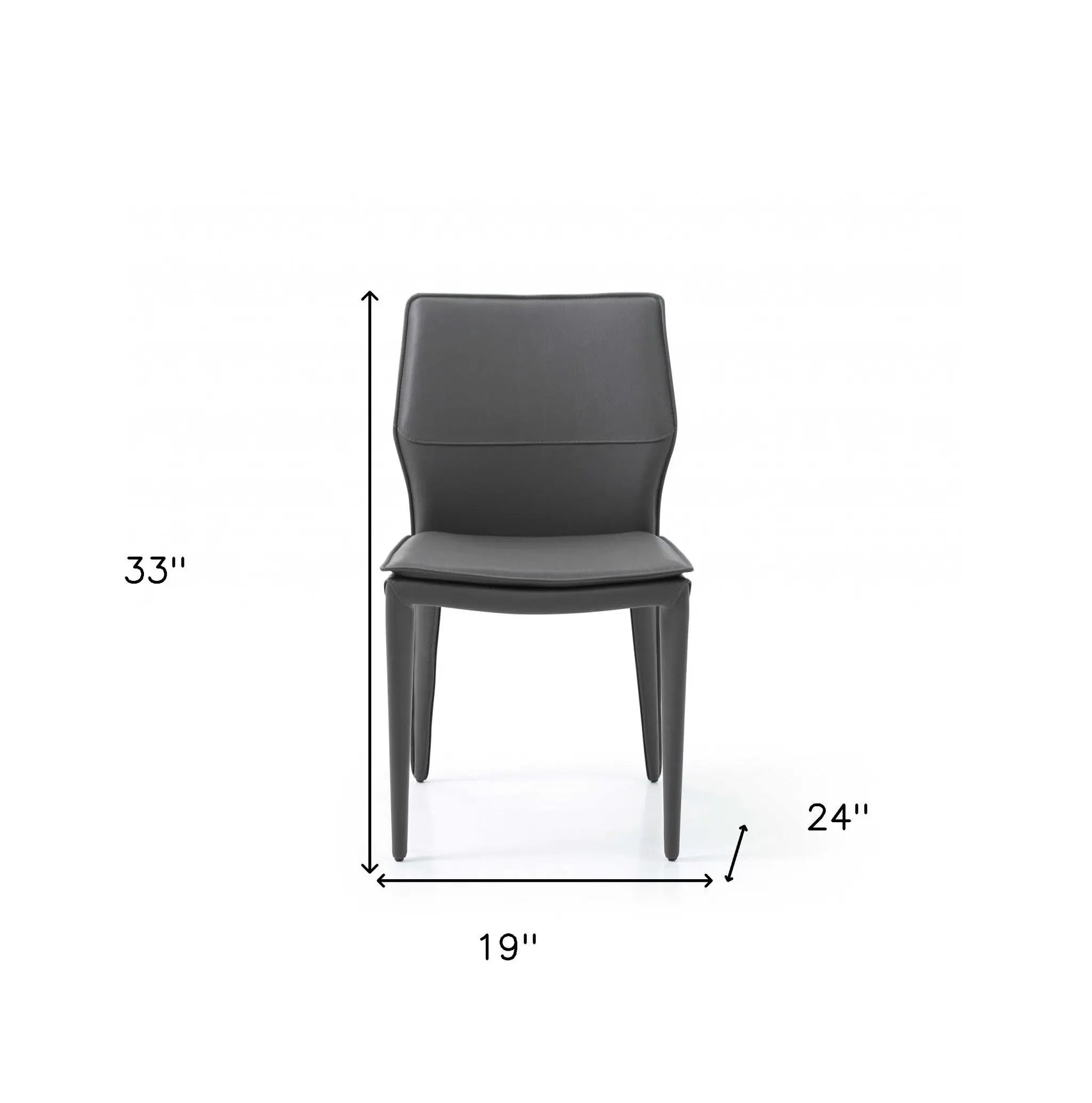 Set of Two Gray Slipcovered Upholstered Faux Leather Dining Side Chairs Homeroots Kitchen & Dining