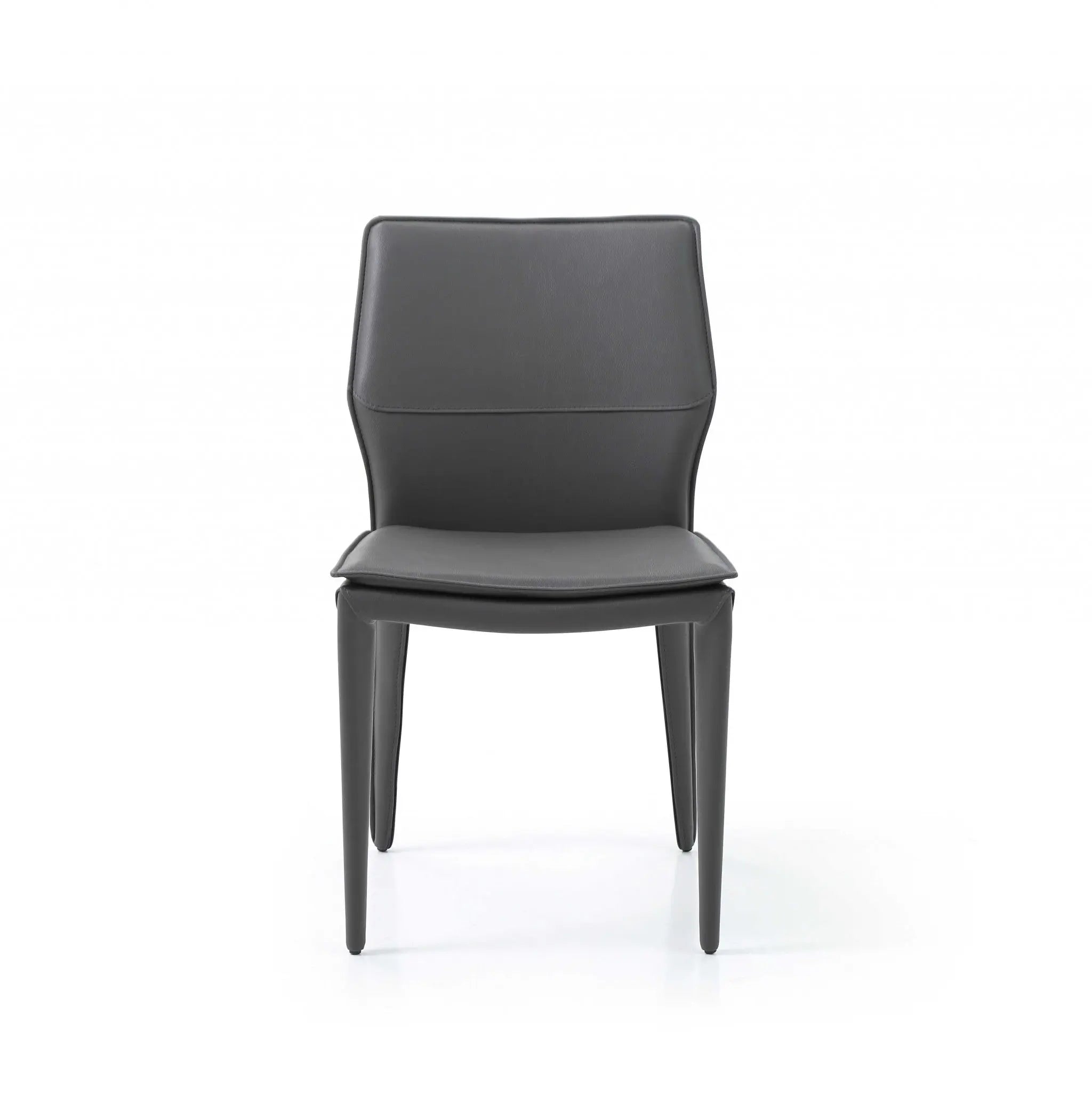 Set of Two Gray Slipcovered Upholstered Faux Leather Dining Side Chairs Homeroots Kitchen & Dining