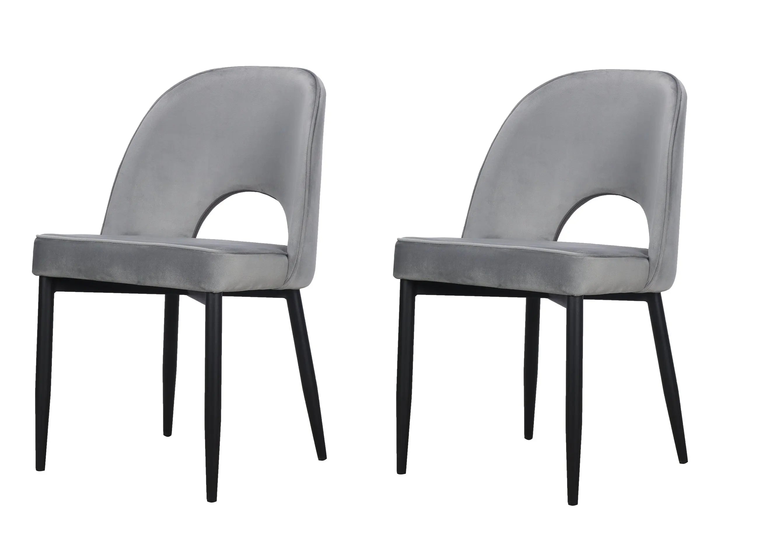 Set of Two Gray Slipcovered Velvet Dining Side Chairs Homeroots Kitchen & Dining