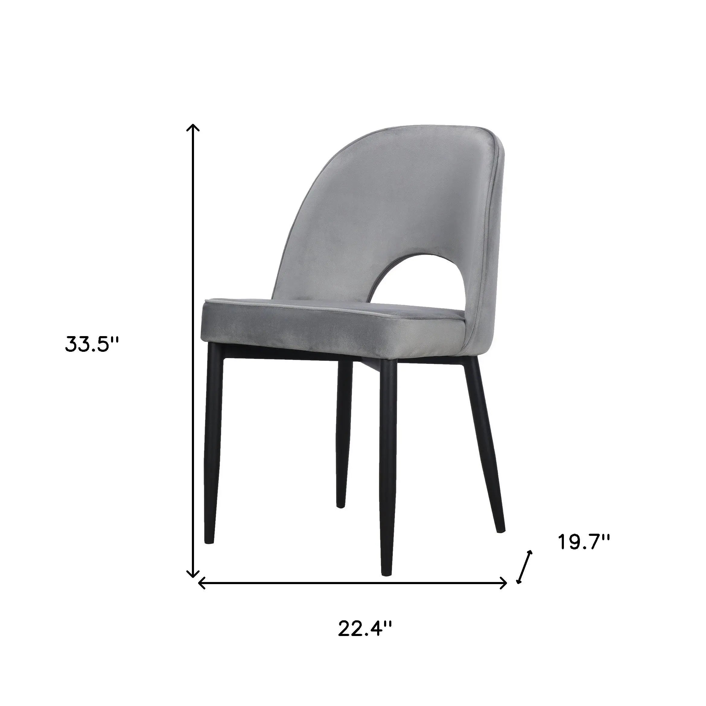 Set of Two Gray Slipcovered Velvet Dining Side Chairs Homeroots Kitchen & Dining