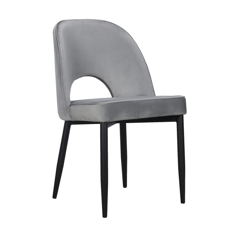 Set of Two Gray Slipcovered Velvet Dining Side Chairs Homeroots Kitchen & Dining
