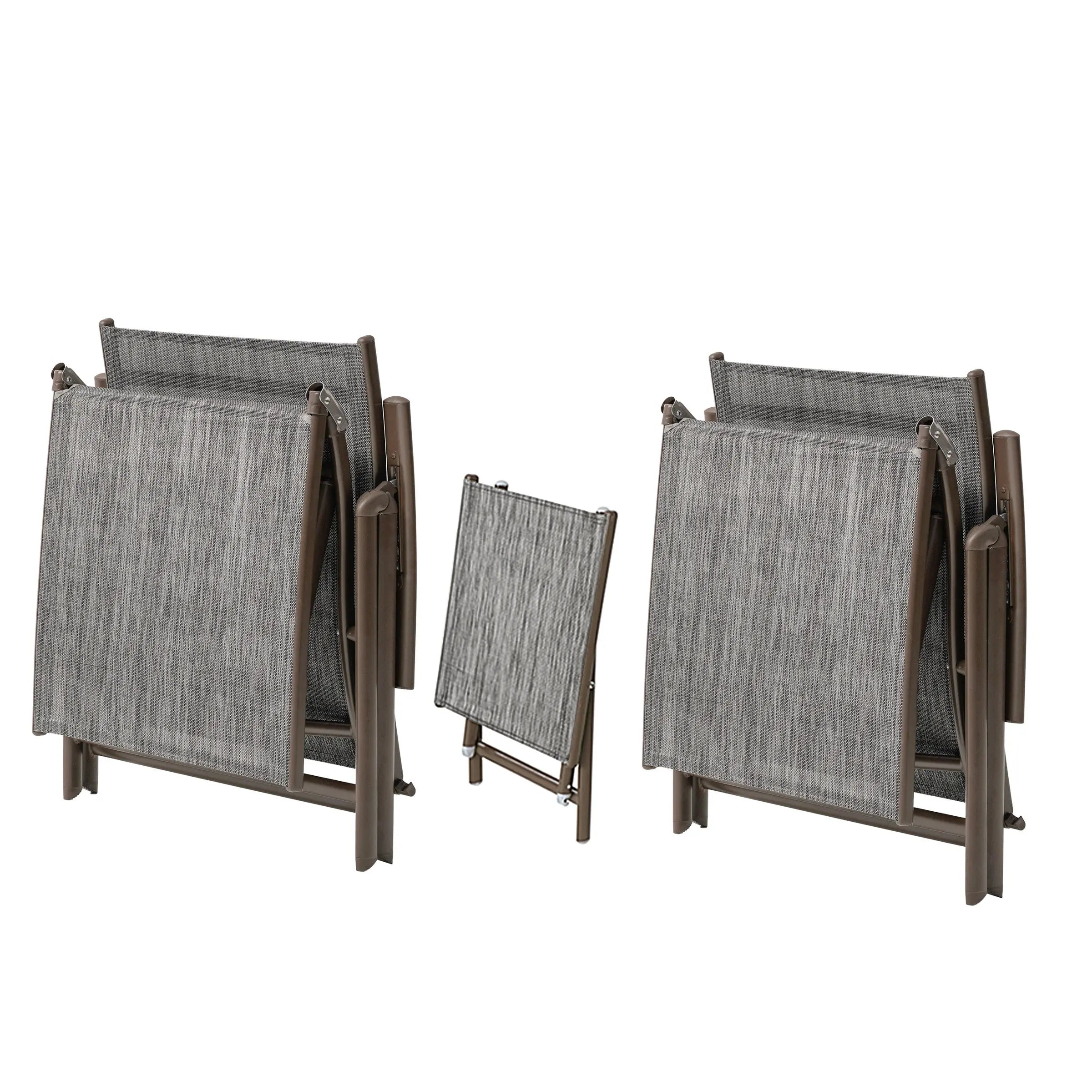 Set of Two Gray Steel Five Position Adjustable Outdoor Stacking Chaise Lounges Homeroots Outdoor