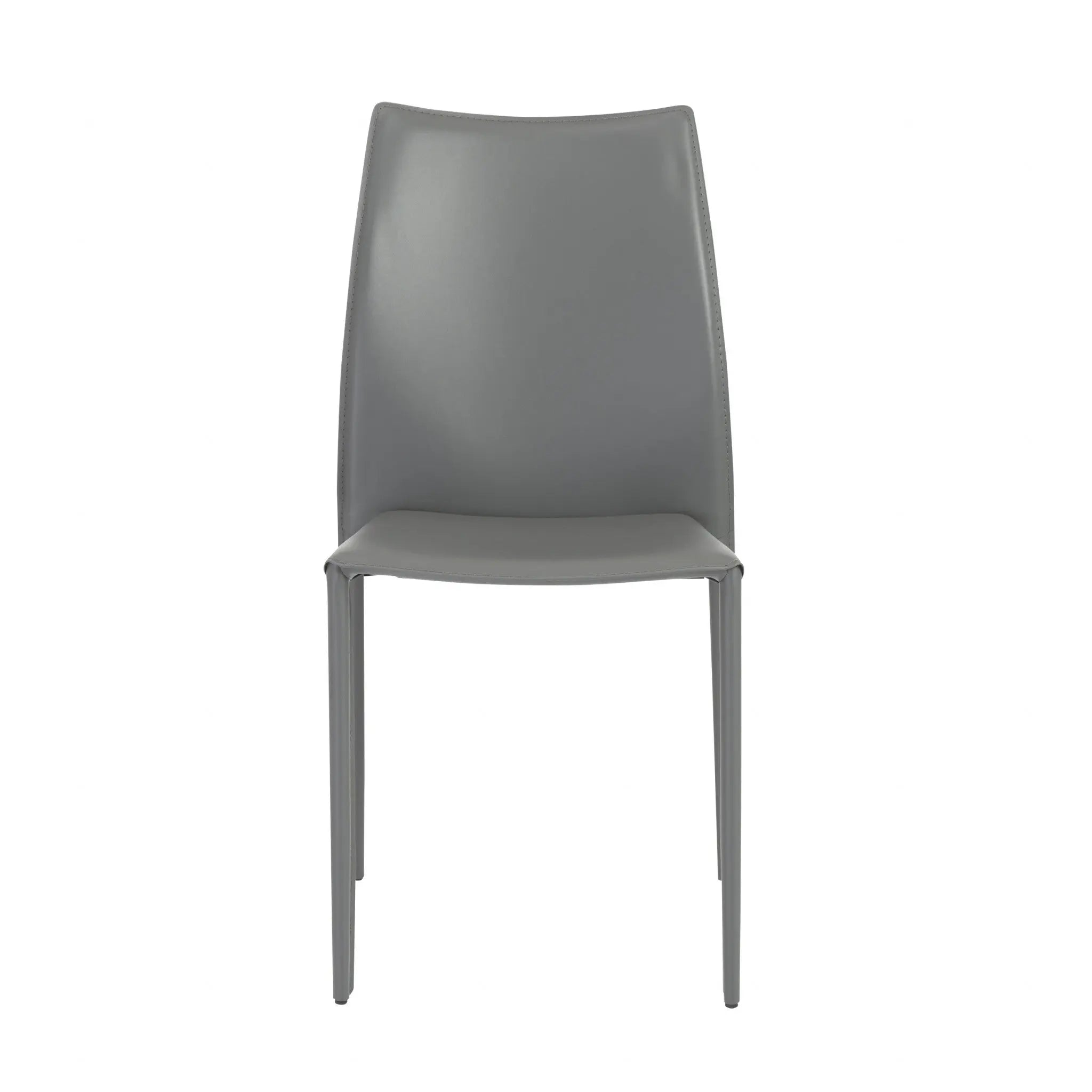 Set of Two Gray Upholstered Leather Dining Side Chairs Homeroots Kitchen & Dining
