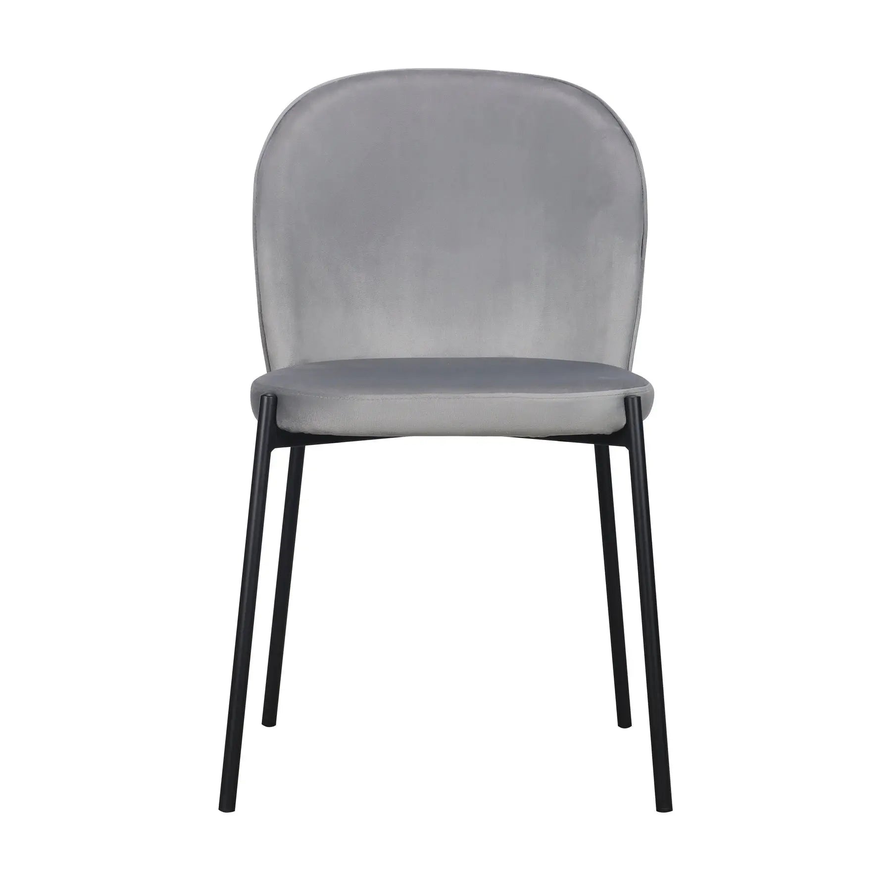 Set of Two Gray Velvet Dining Side Chairs Homeroots Kitchen & Dining