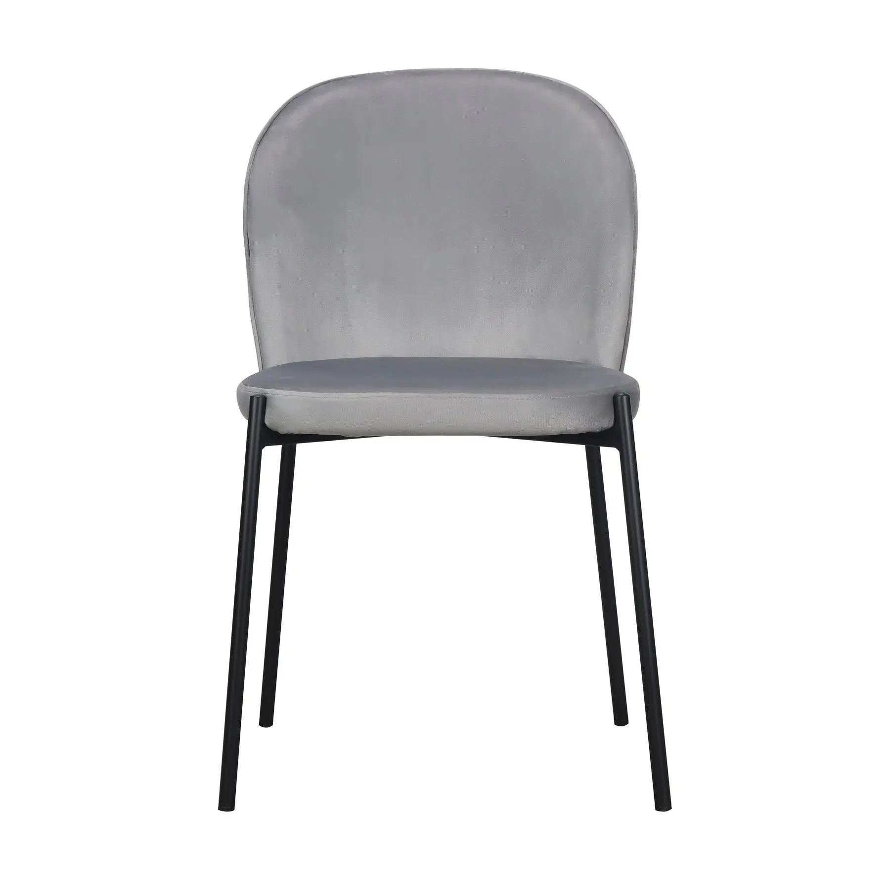 Set of Two Gray Velvet Dining Side Chairs Homeroots Kitchen & Dining