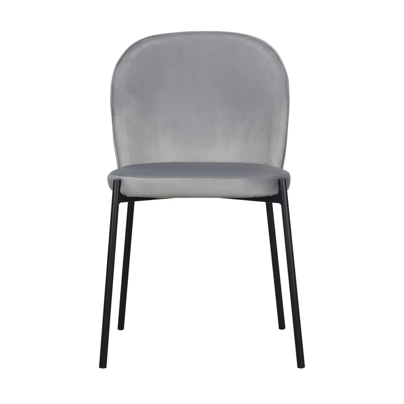 Set of Two Gray Velvet Dining Side Chairs Homeroots Kitchen & Dining