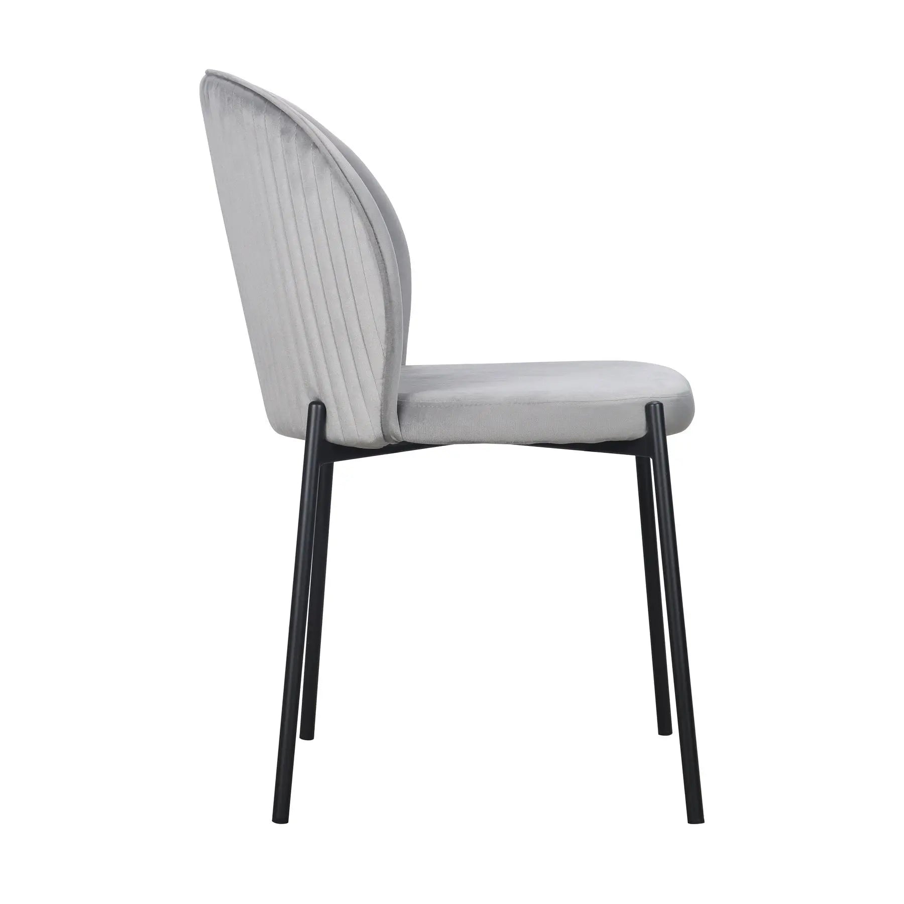 Set of Two Gray Velvet Dining Side Chairs Homeroots Kitchen & Dining