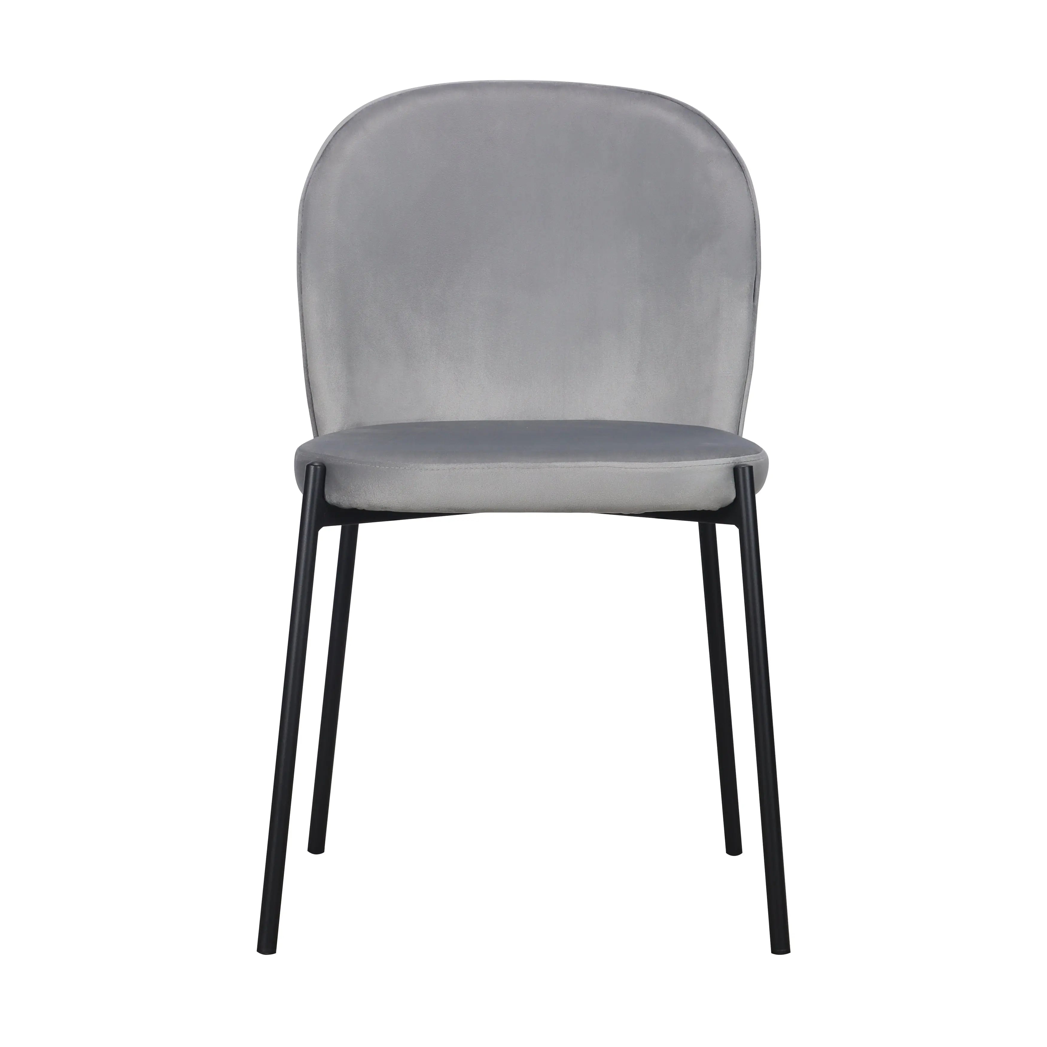 Set of Two Gray Velvet Dining Side Chairs Homeroots Kitchen & Dining