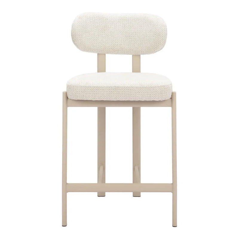 Set of Two Gray Wood and Fabric Low Back Bar Chairs Homeroots Living Room