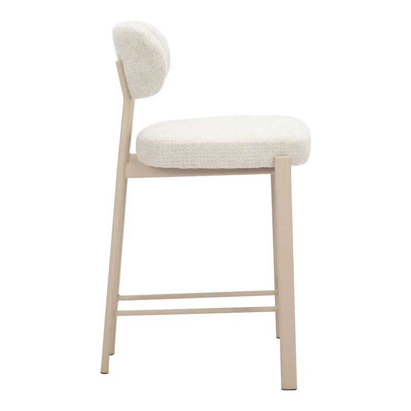 Set of Two Gray Wood and Fabric Low Back Bar Chairs Homeroots Living Room