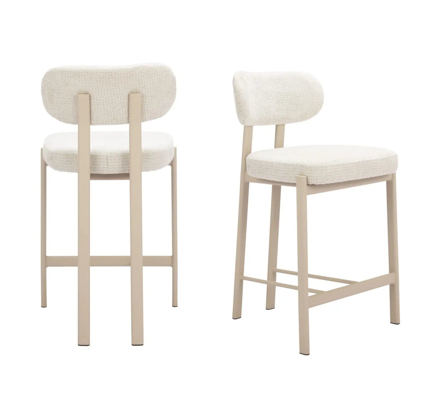Set of Two Gray Wood and Fabric Low Back Bar Chairs Homeroots Living Room
