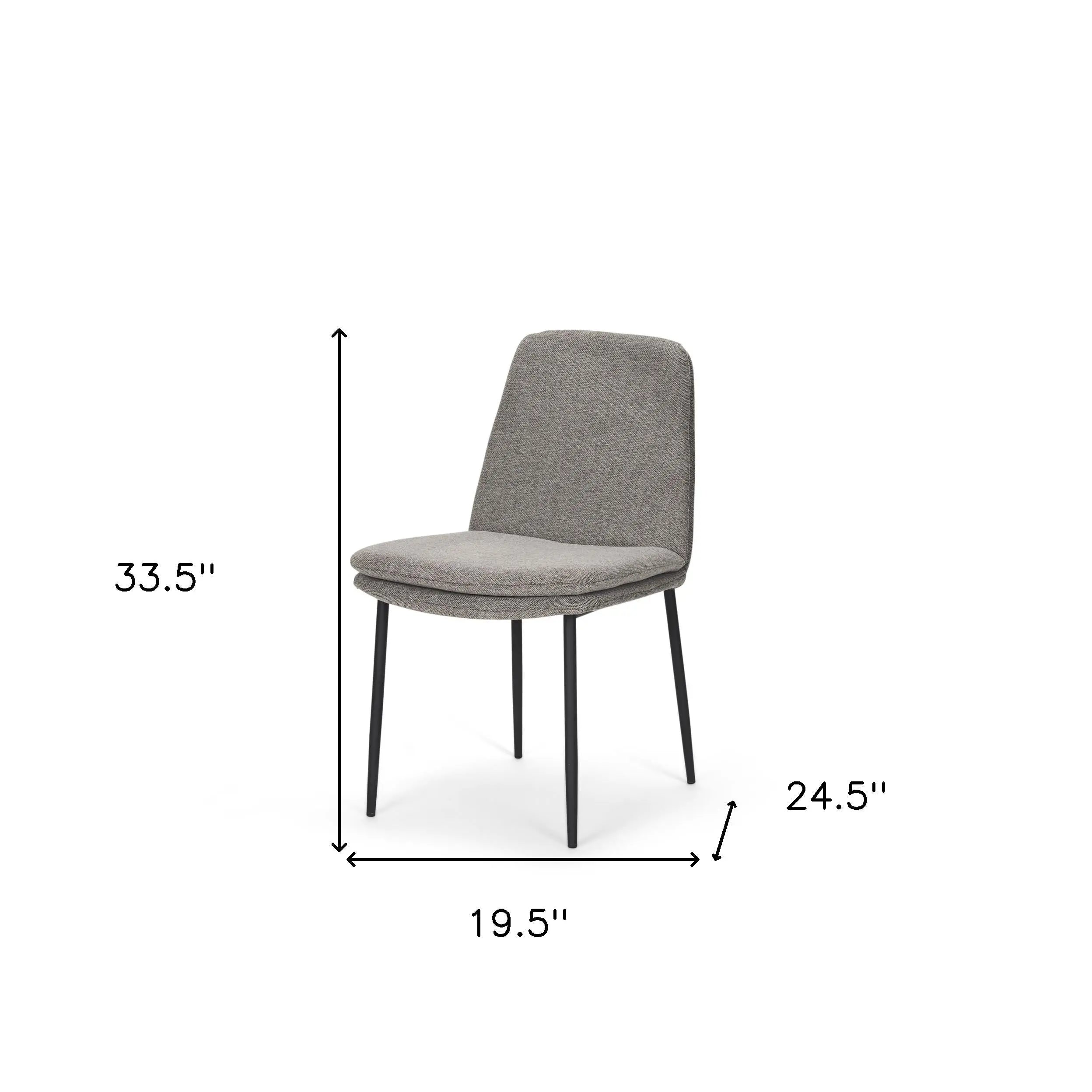 Set of Two Gray and Black Fabric Dining Side Chairs Homeroots Kitchen & Dining