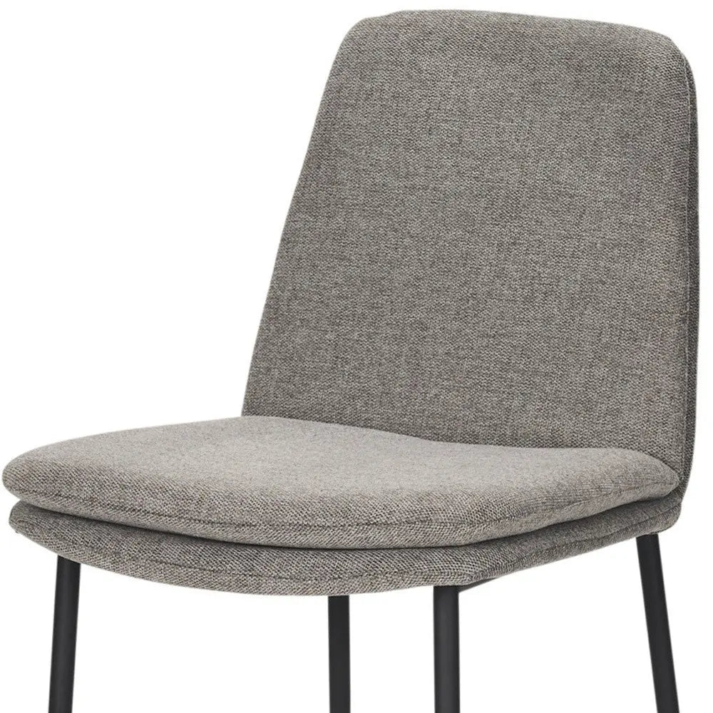 Set of Two Gray and Black Fabric Dining Side Chairs Homeroots Kitchen & Dining