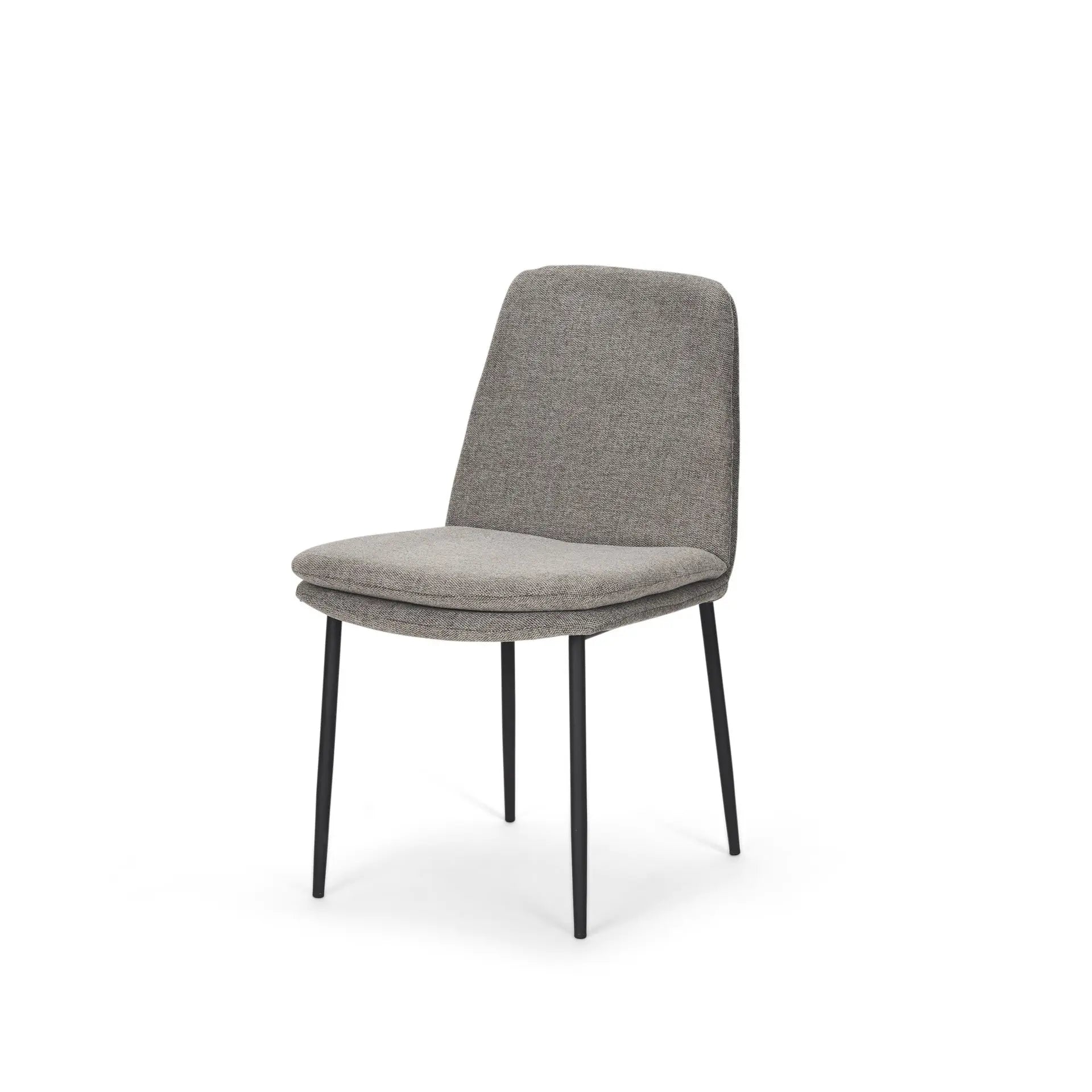 Set of Two Gray and Black Fabric Dining Side Chairs Homeroots Kitchen & Dining