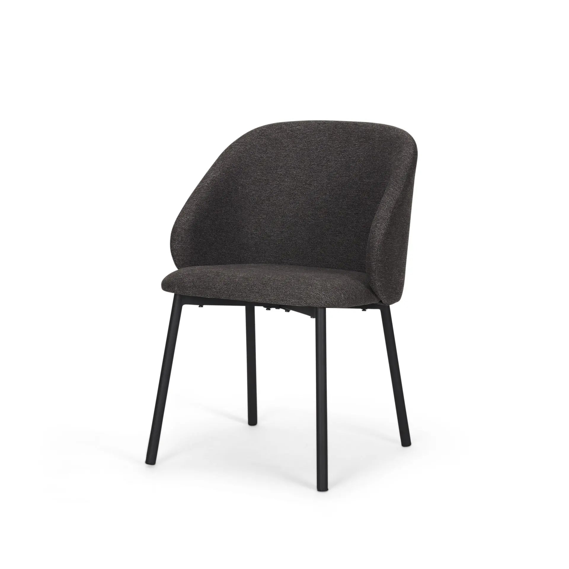 Set of Two Gray and Black Fabric Dining Side Chairs Homeroots Kitchen & Dining