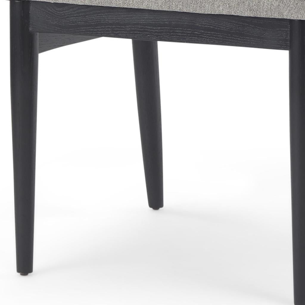 Set of Two Gray and Black Fabric Dining Side Chairs Homeroots Kitchen & Dining