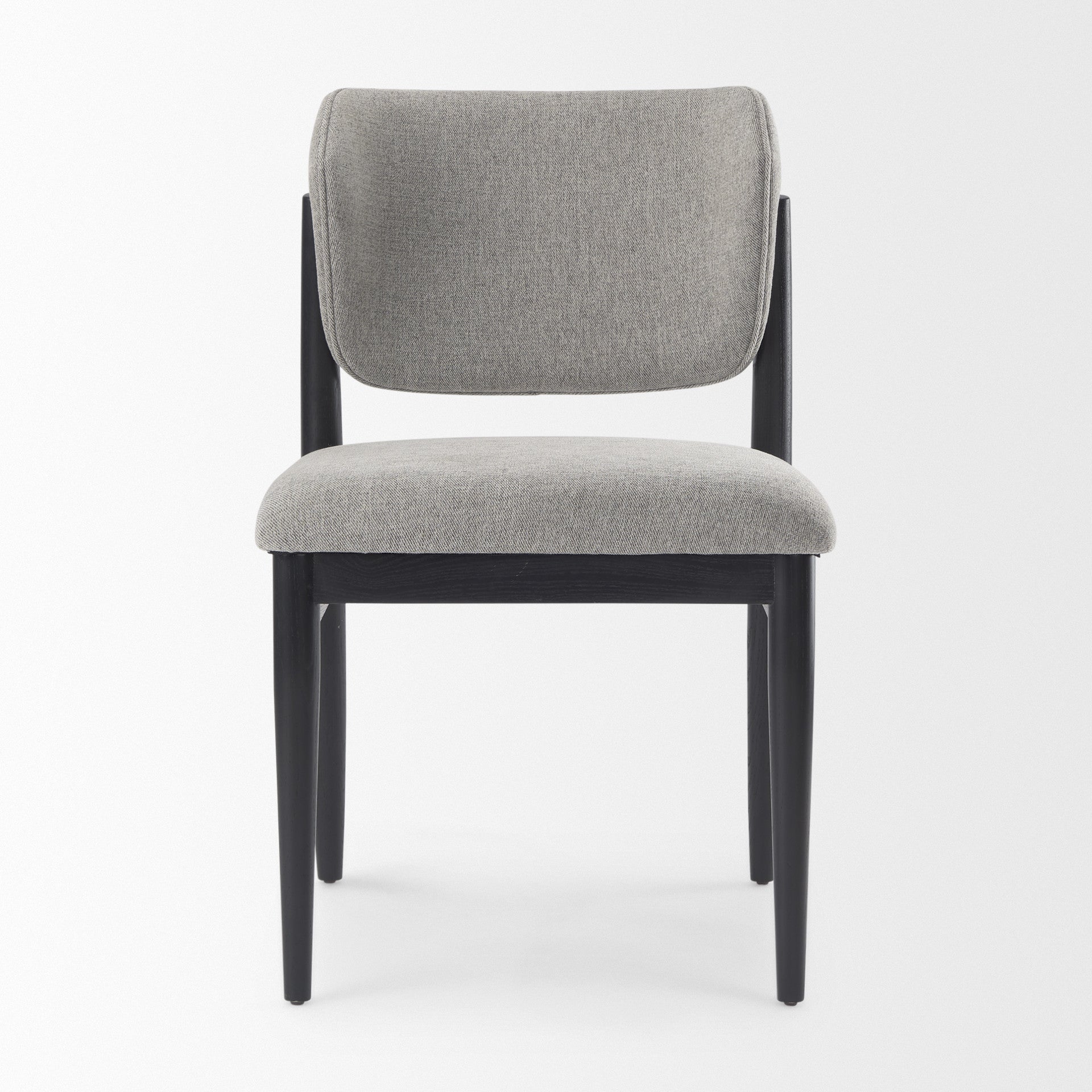 Set of Two Gray and Black Fabric Dining Side Chairs Homeroots Kitchen & Dining