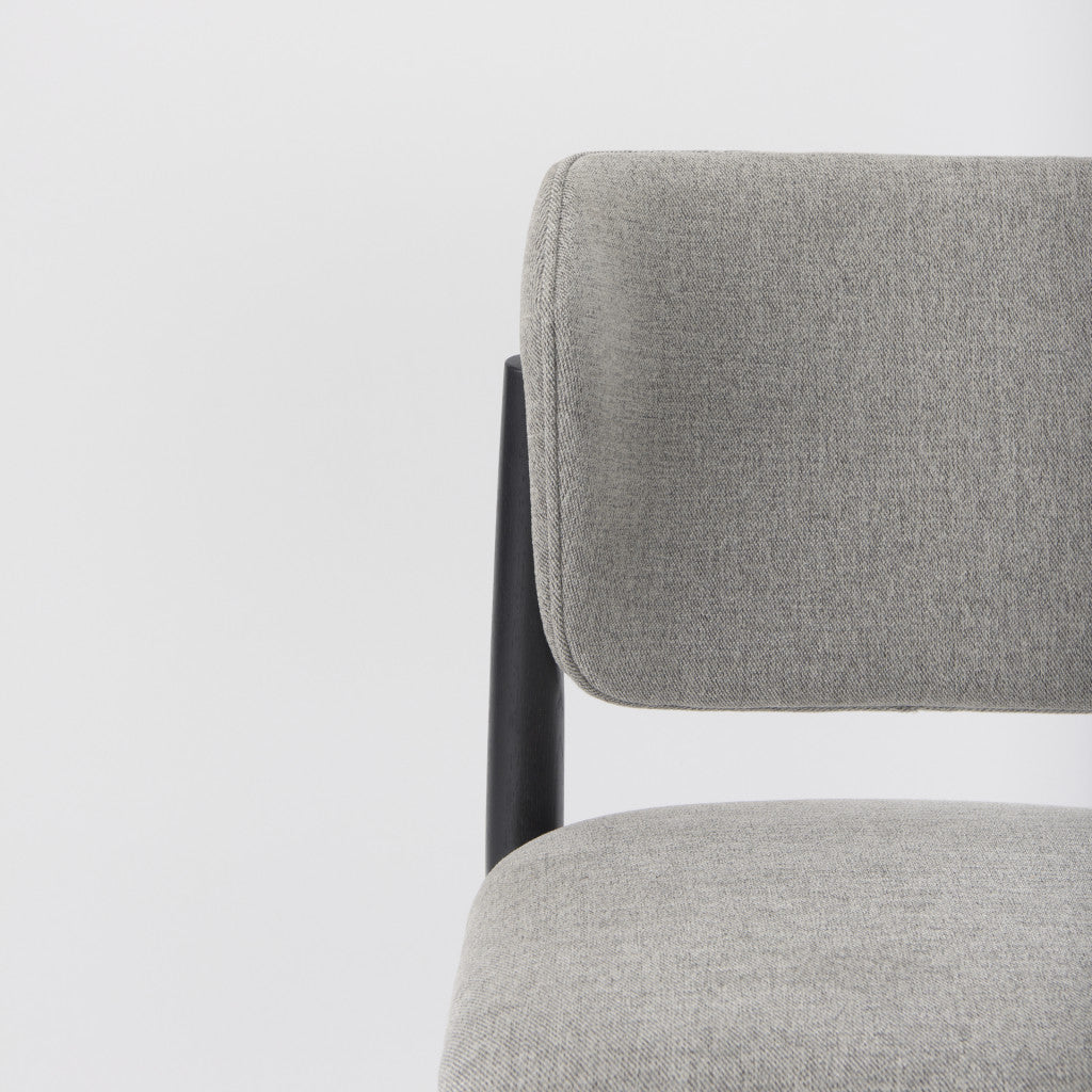 Set of Two Gray and Black Fabric Dining Side Chairs Homeroots Kitchen & Dining