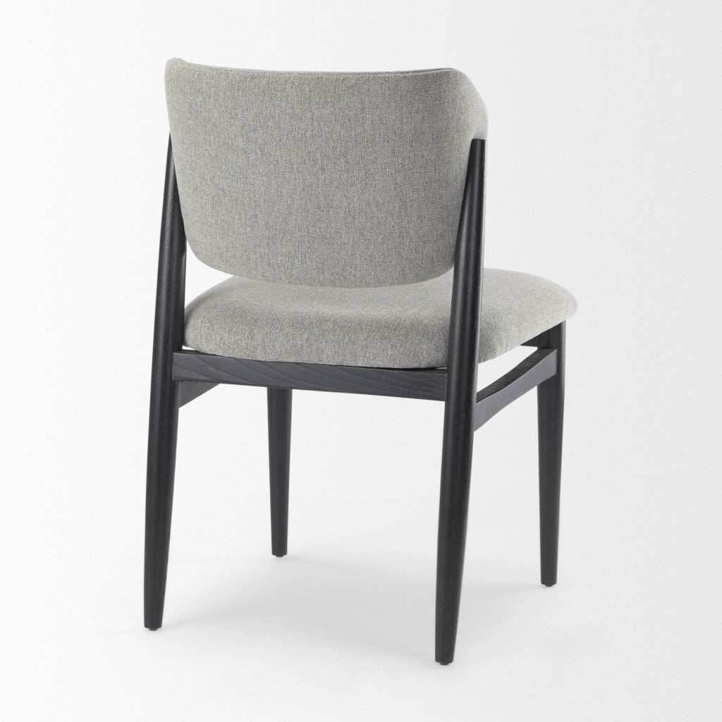Set of Two Gray and Black Fabric Dining Side Chairs Homeroots Kitchen & Dining