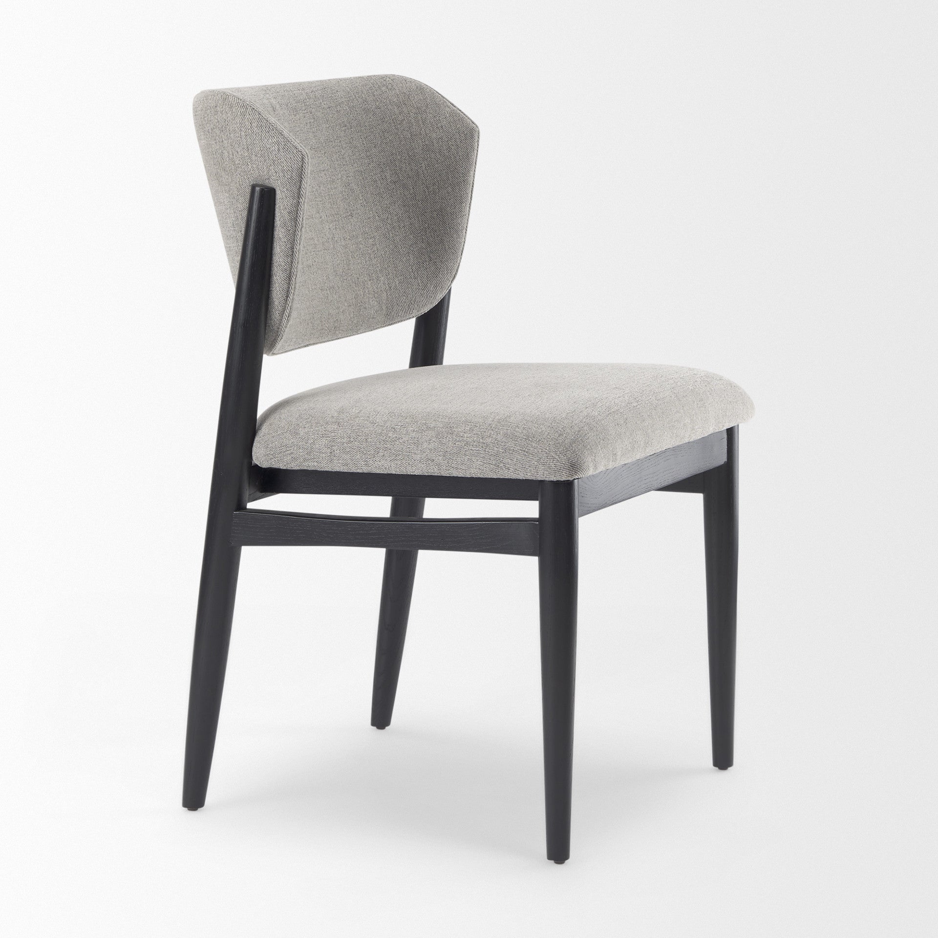 Set of Two Gray and Black Fabric Dining Side Chairs Homeroots Kitchen & Dining