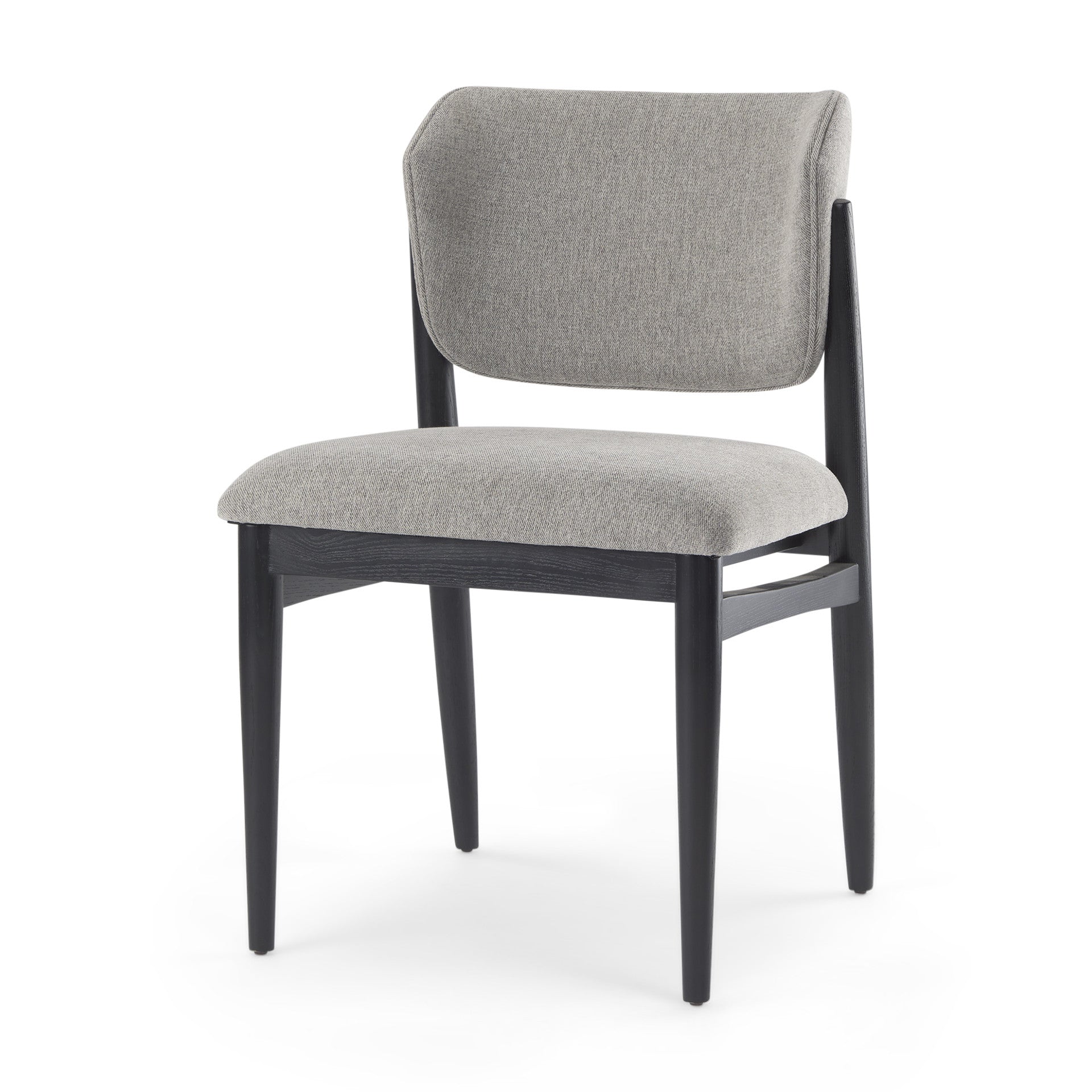 Set of Two Gray and Black Fabric Dining Side Chairs Homeroots Kitchen & Dining