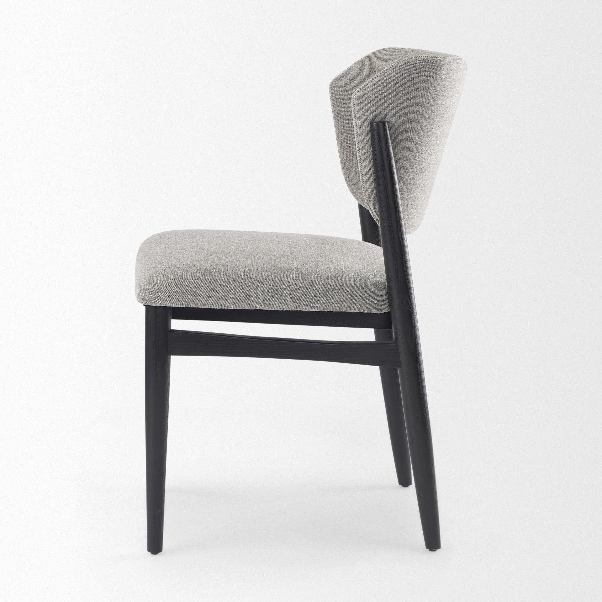 Set of Two Gray and Black Fabric Dining Side Chairs Homeroots Kitchen & Dining