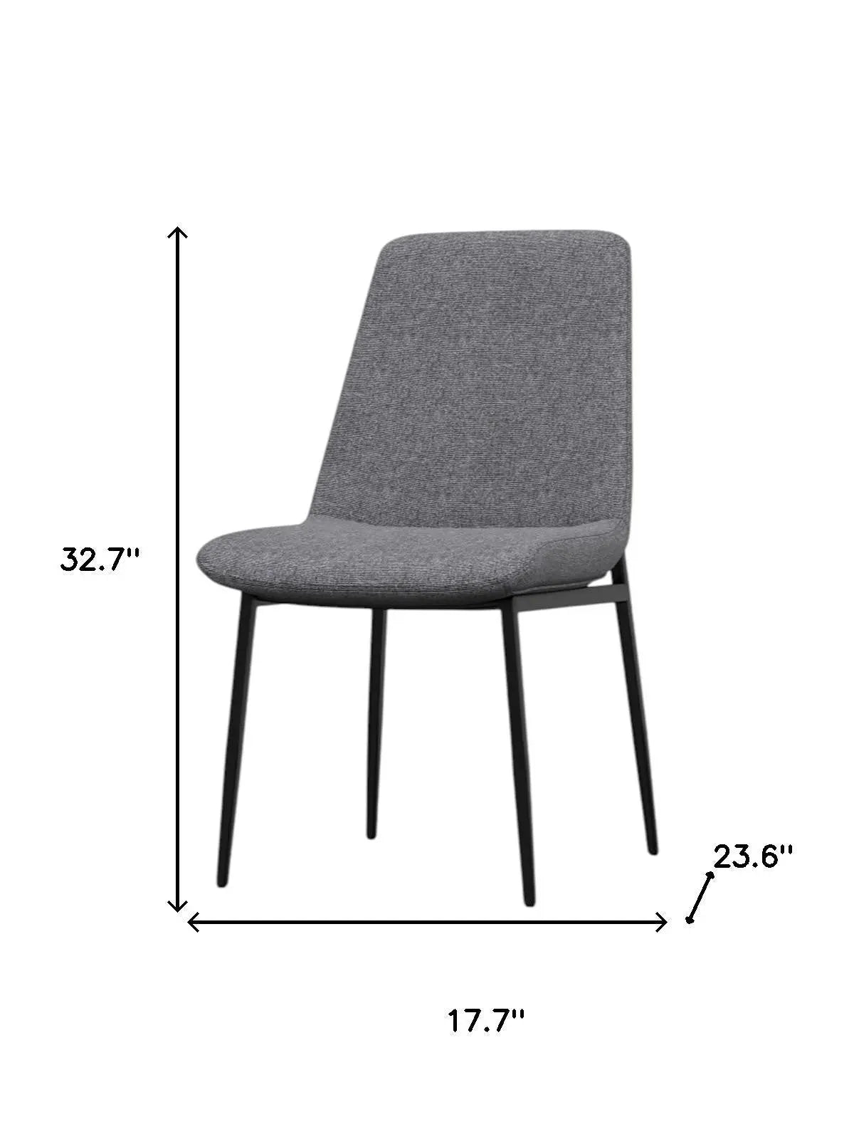 Set of Two Gray and Black Solid Wood Dining Parsons Chairs Homeroots Kitchen & Dining