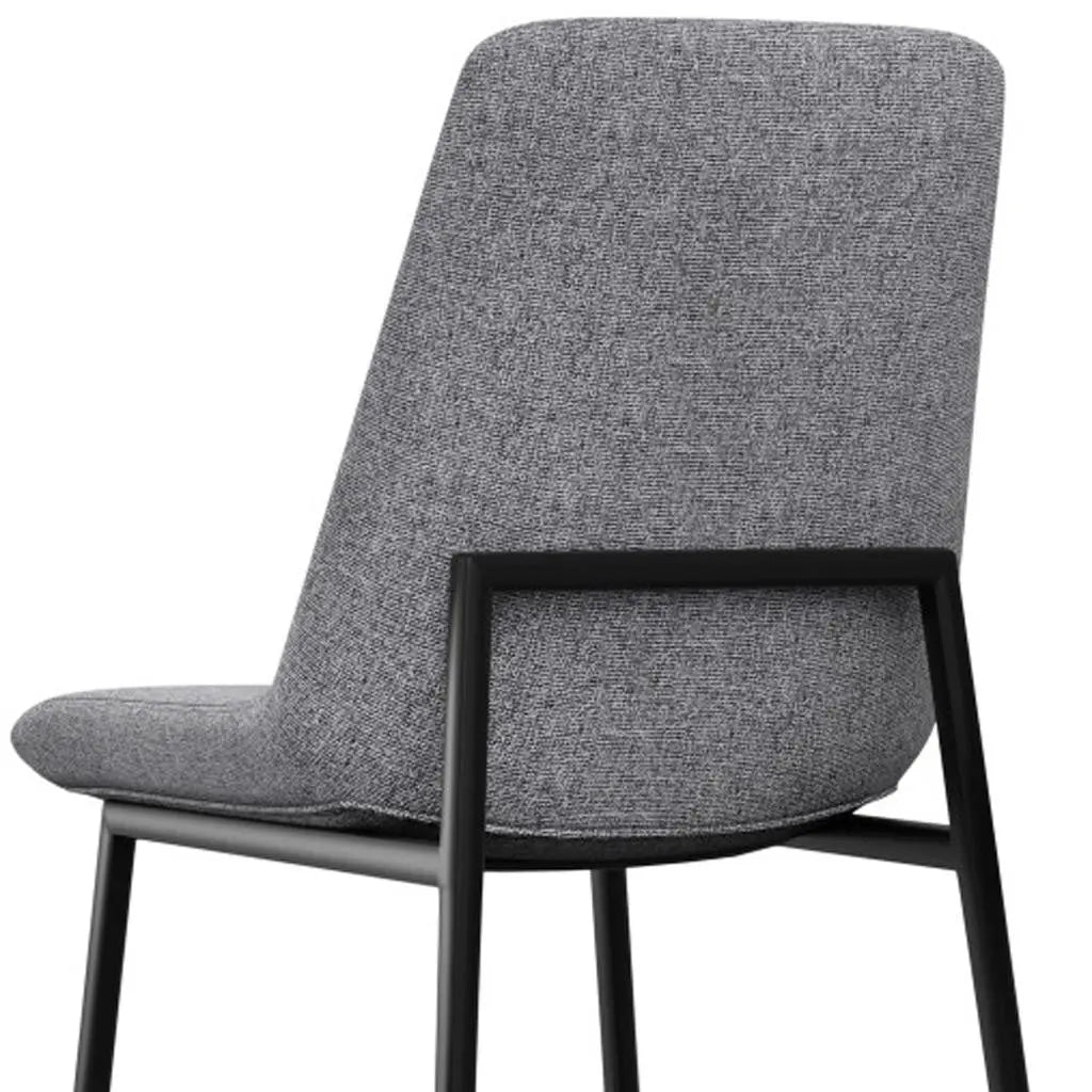 Set of Two Gray and Black Solid Wood Dining Parsons Chairs Homeroots Kitchen & Dining