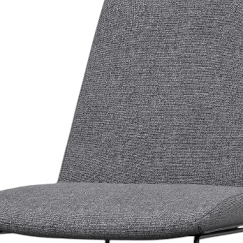 Set of Two Gray and Black Steel Dining Parsons Chairs Homeroots Kitchen & Dining