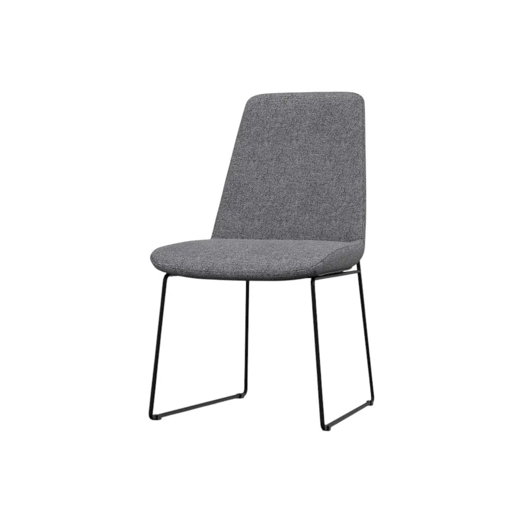 Set of Two Gray and Black Steel Dining Parsons Chairs Homeroots Kitchen & Dining