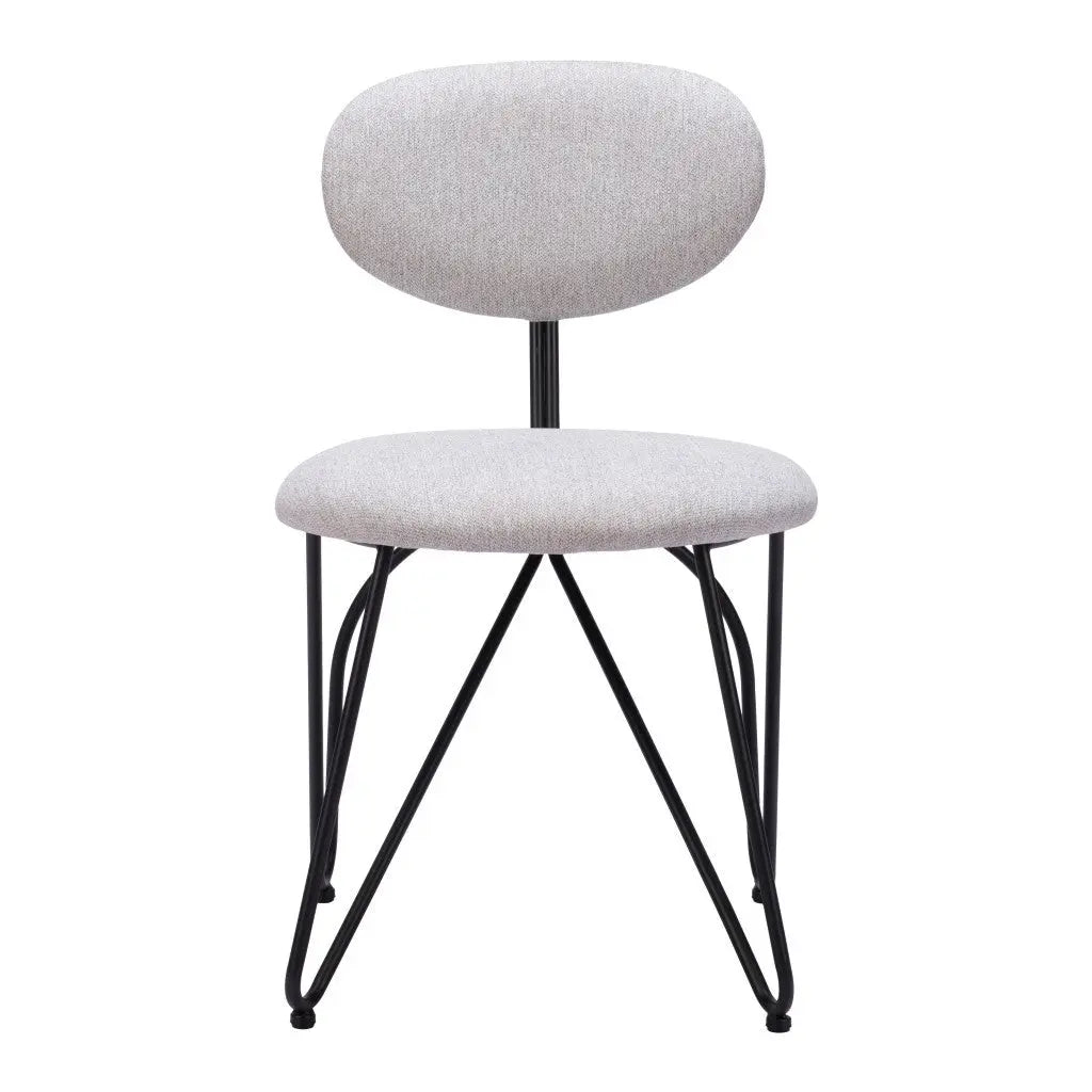 Set of Two Gray and Black Upholstered Fabric Open Back Dining Side Chairs Homeroots