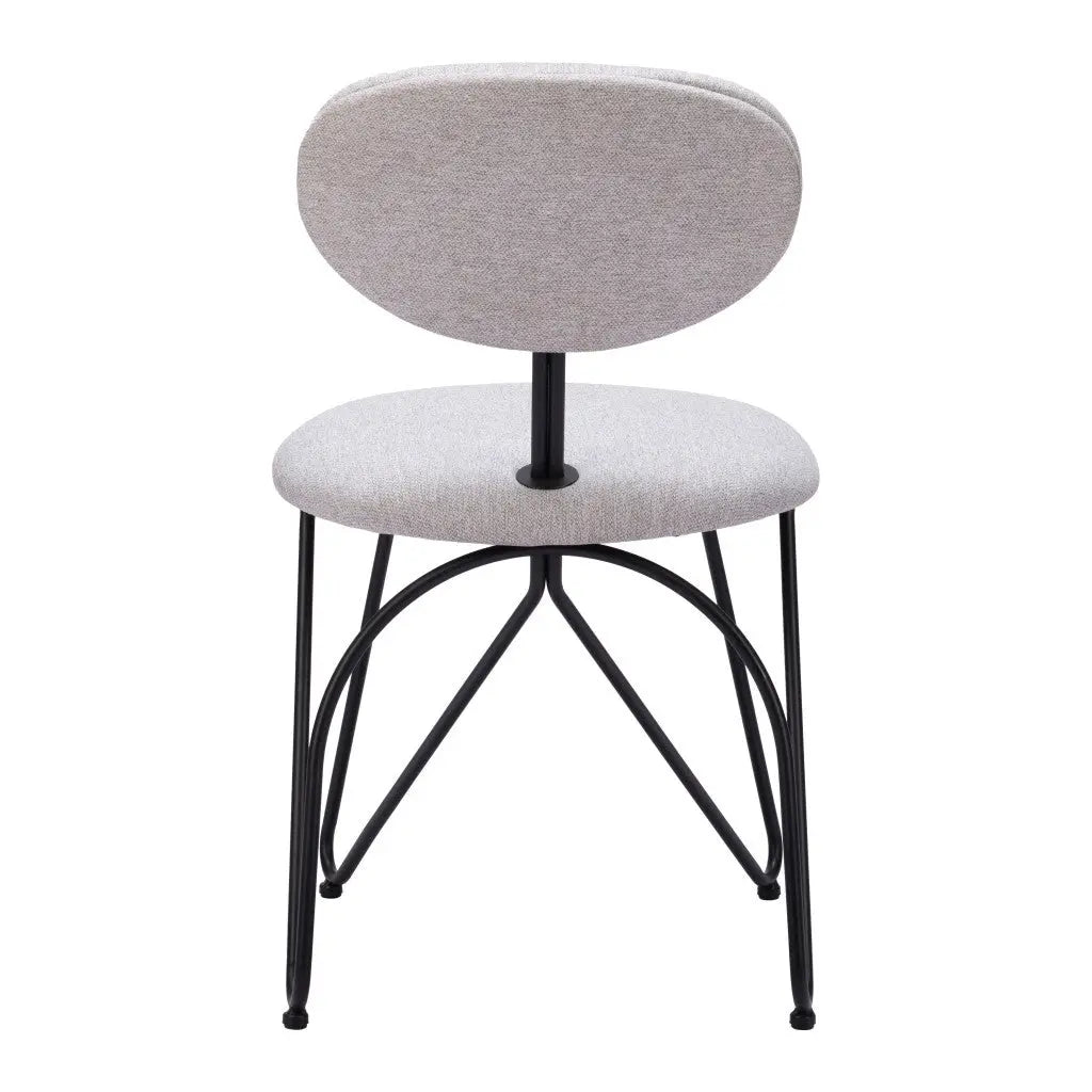 Set of Two Gray and Black Upholstered Fabric Open Back Dining Side Chairs Homeroots