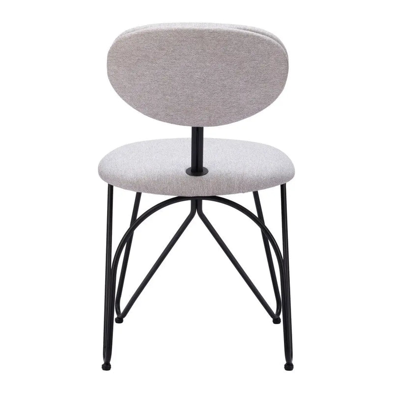 Set of Two Gray and Black Upholstered Fabric Open Back Dining Side Chairs Homeroots