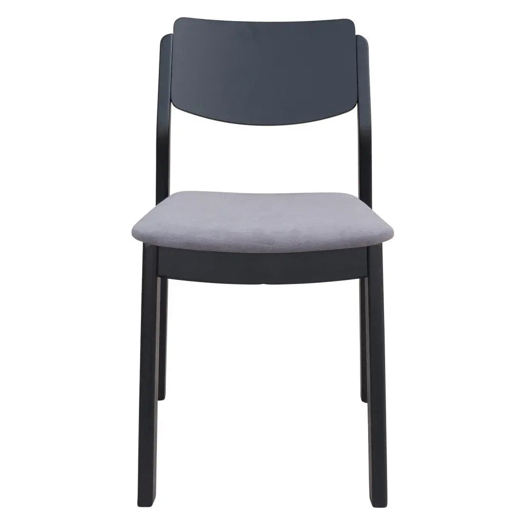 Set of Two Gray and Black Upholstered Velvet Open Back Dining Side Chairs Homeroots