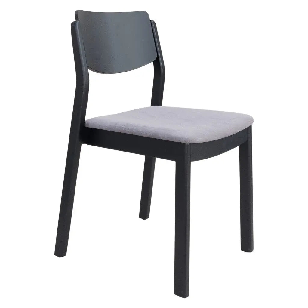 Set of Two Gray and Black Upholstered Velvet Open Back Dining Side Chairs Homeroots
