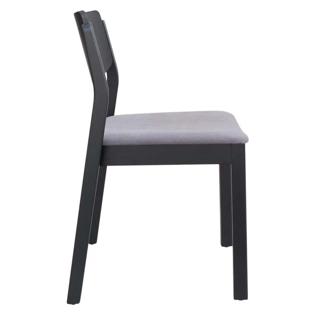 Set of Two Gray and Black Upholstered Velvet Open Back Dining Side Chairs Homeroots