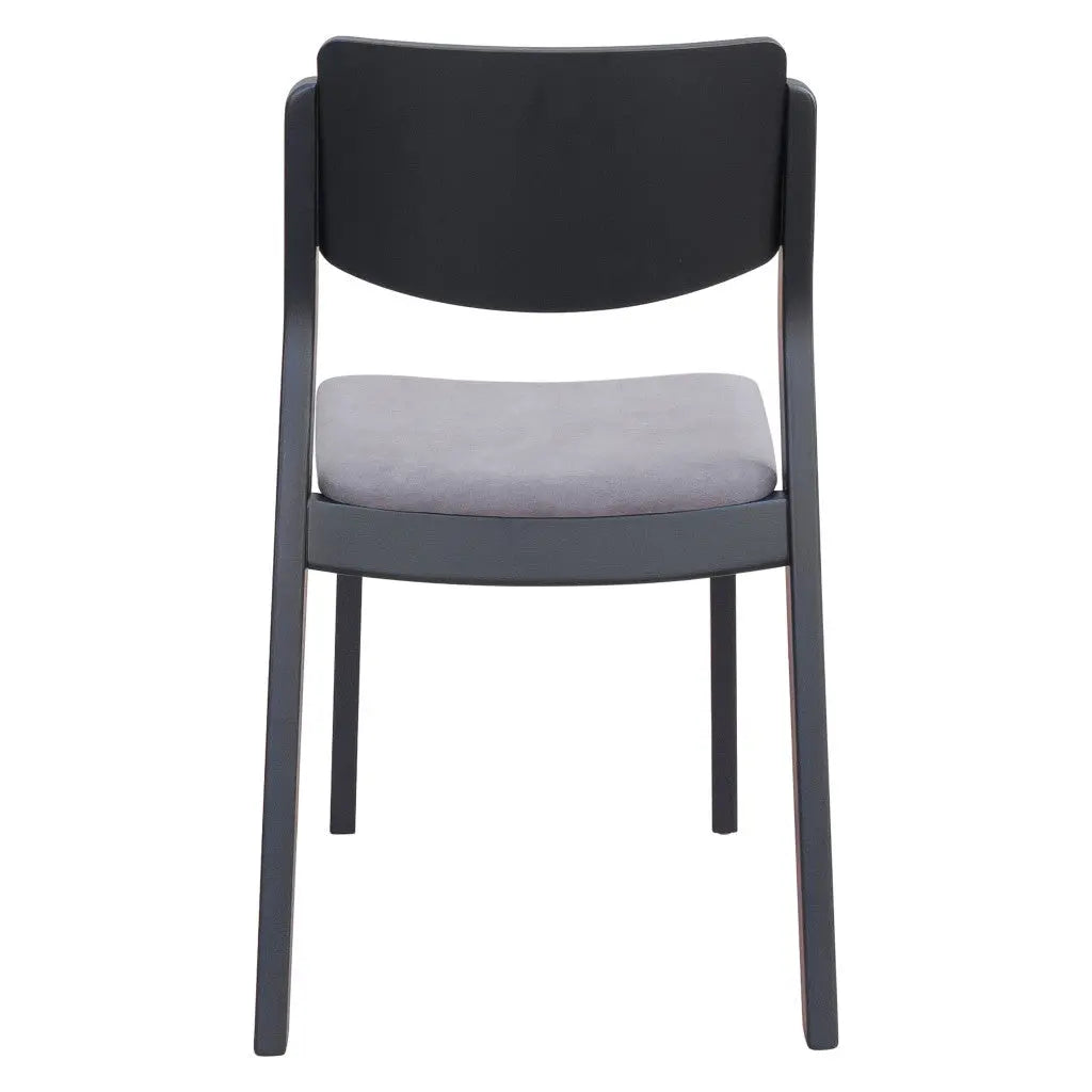 Set of Two Gray and Black Upholstered Velvet Open Back Dining Side Chairs Homeroots