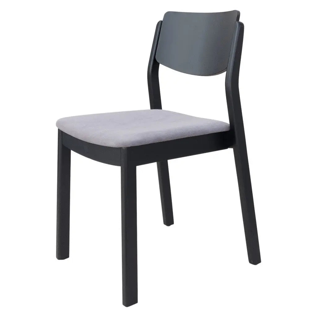 Set of Two Gray and Black Upholstered Velvet Open Back Dining Side Chairs Homeroots