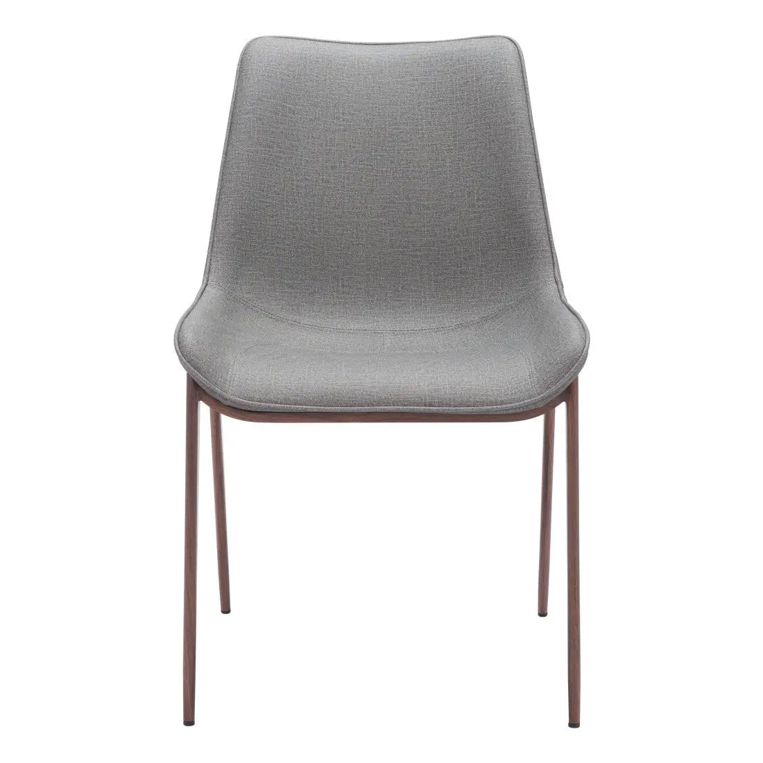 Set of Two Gray and Brown Faux Leather Dining Side Chairs Homeroots Kitchen & Dining
