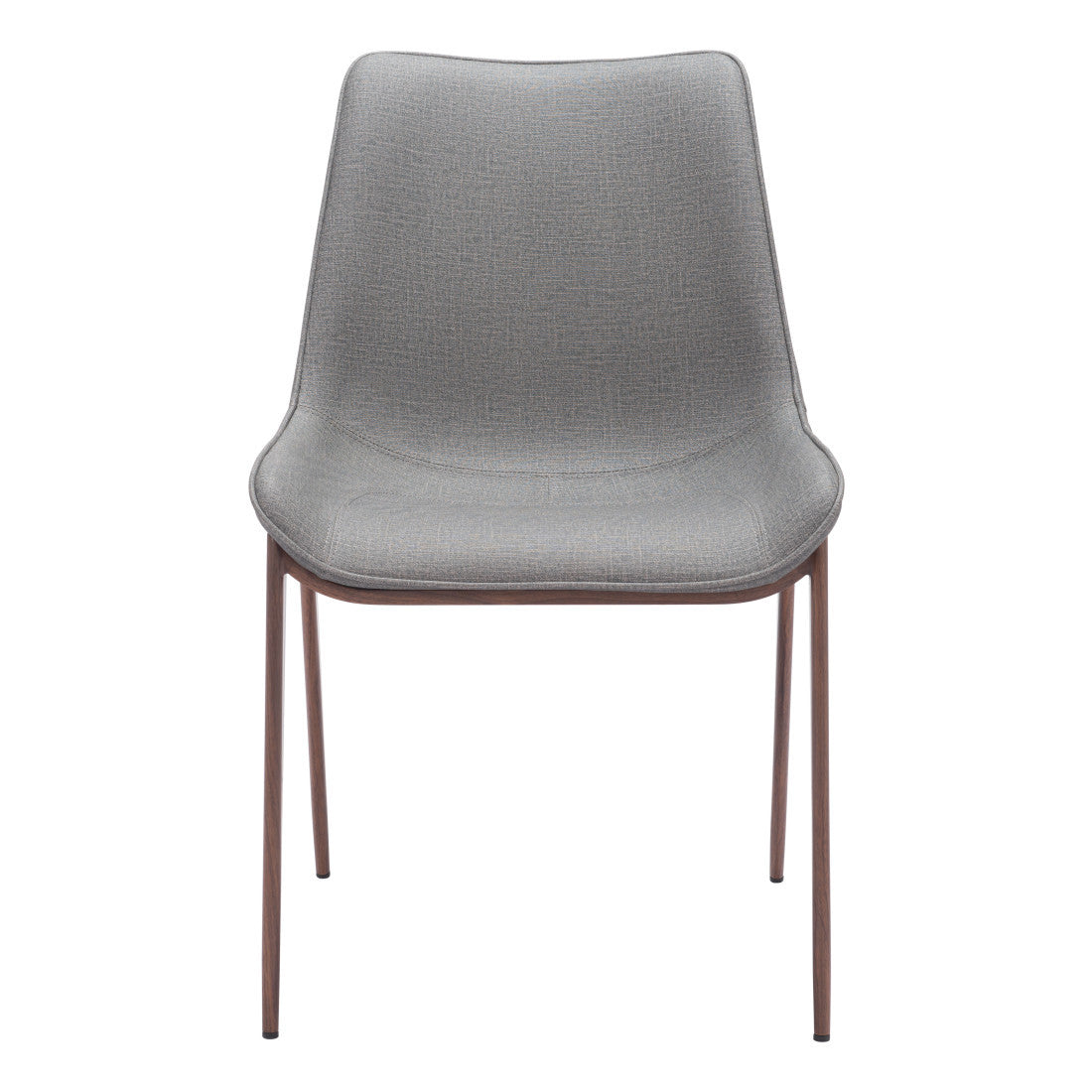 Set of Two Gray and Brown Faux Leather Dining Side Chairs Homeroots Kitchen & Dining