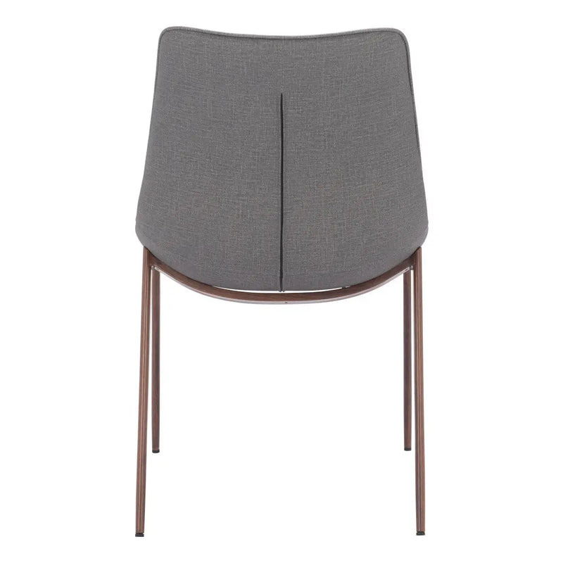 Set of Two Gray and Brown Faux Leather Dining Side Chairs Homeroots Kitchen & Dining