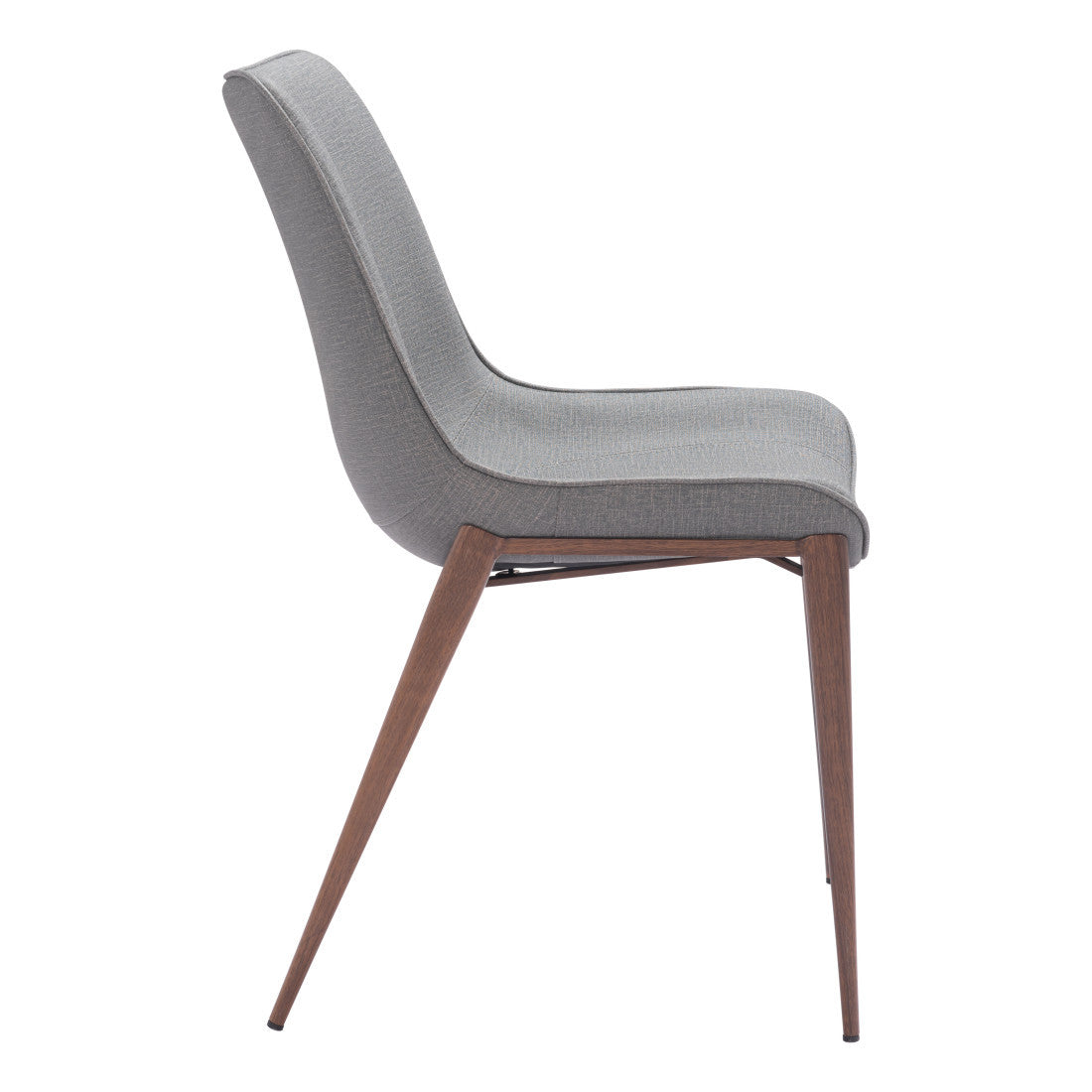 Set of Two Gray and Brown Faux Leather Dining Side Chairs Homeroots Kitchen & Dining