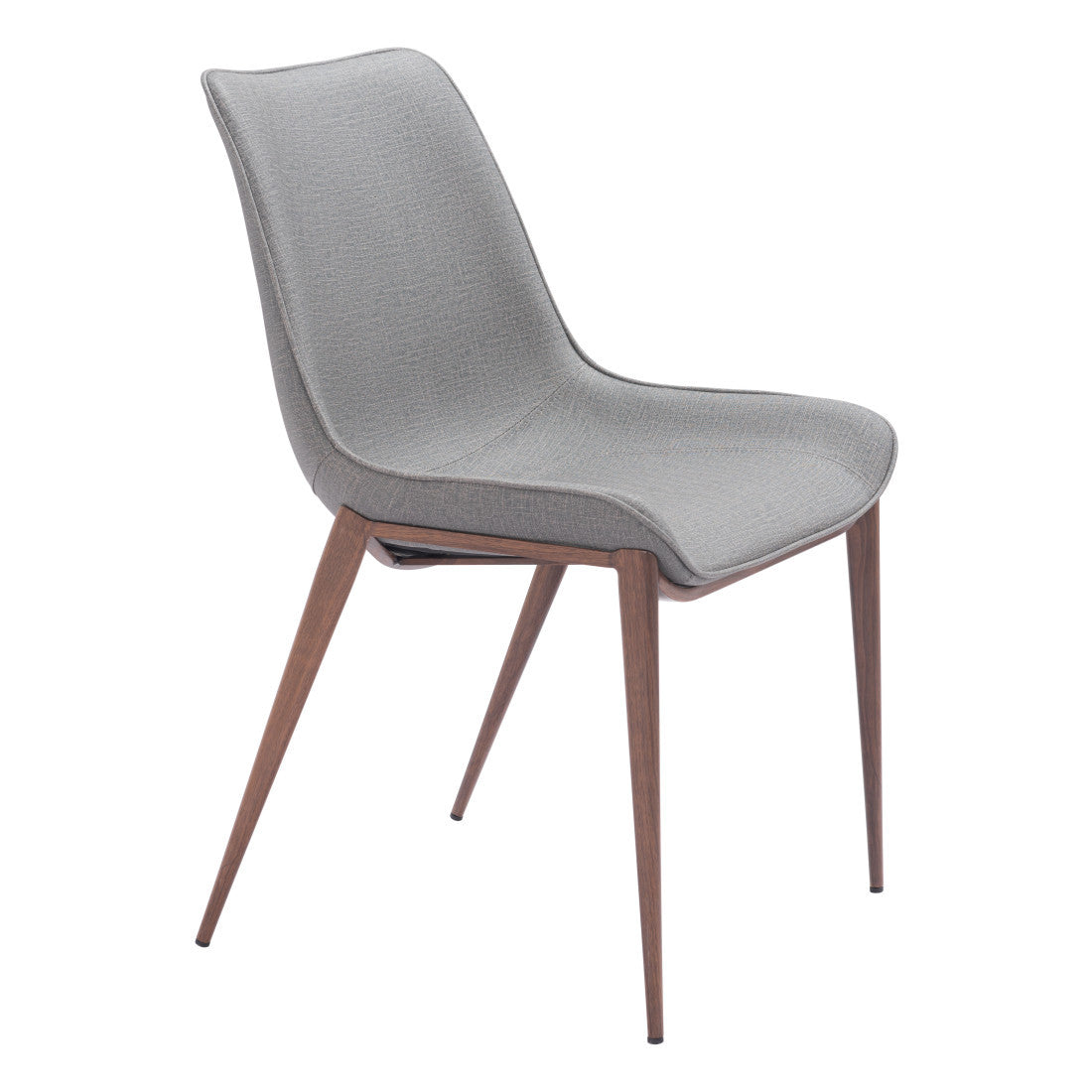 Set of Two Gray and Brown Faux Leather Dining Side Chairs Homeroots Kitchen & Dining