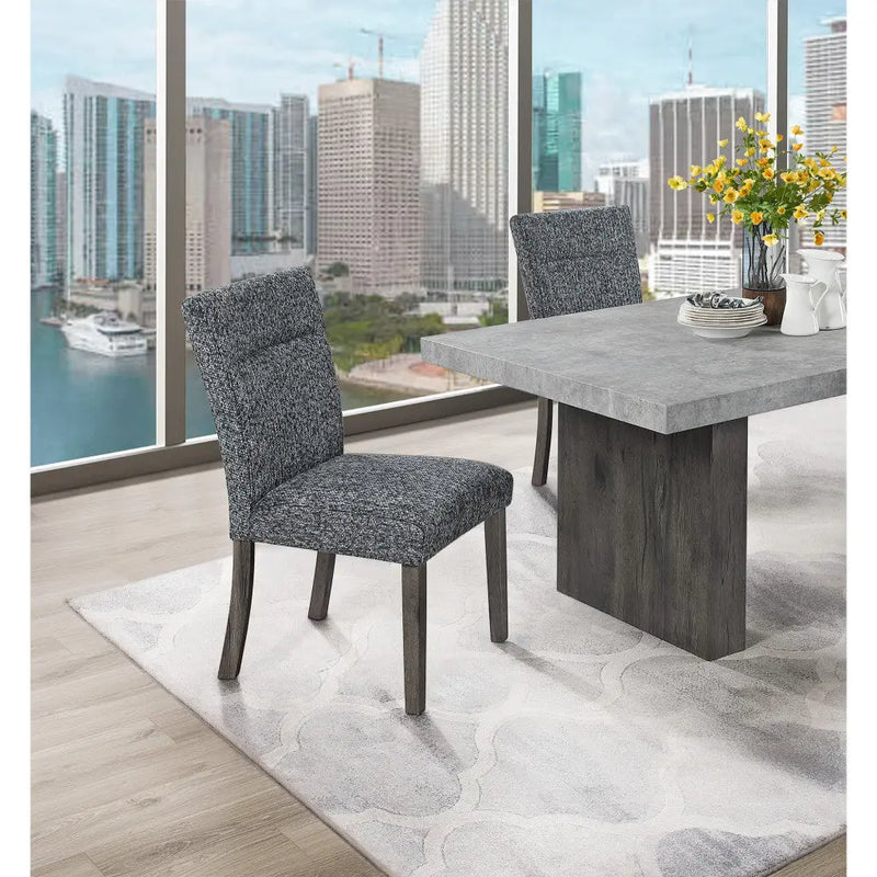Set of Two Gray and Brown Upholstered Dining Side Chairs Homeroots Kitchen & Dining