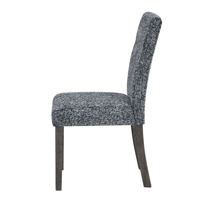 Set of Two Gray and Brown Upholstered Dining Side Chairs Homeroots Kitchen & Dining