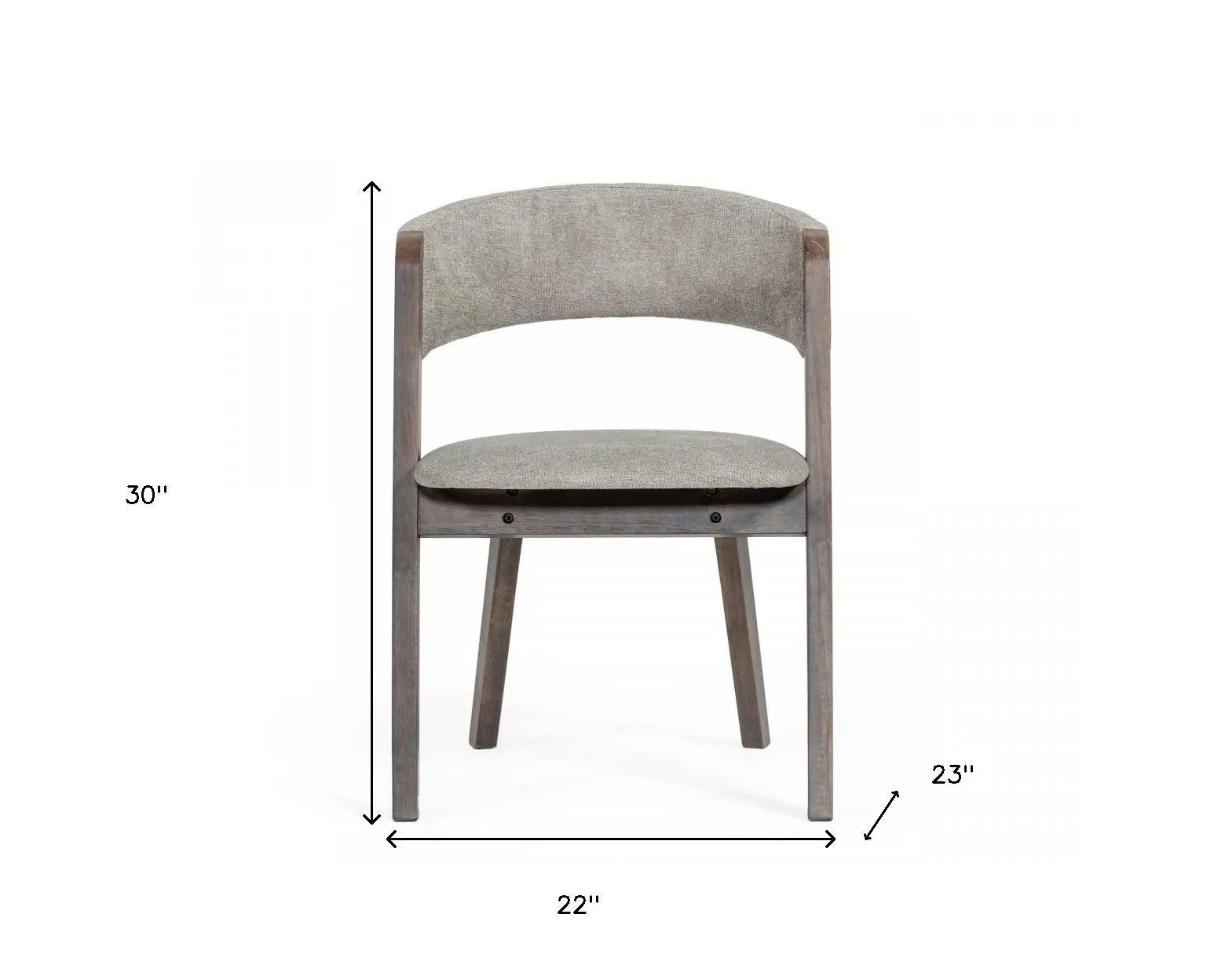 Set of Two Gray and Brown Upholstered Fabric Dining Arm Chairs Homeroots Kitchen & Dining