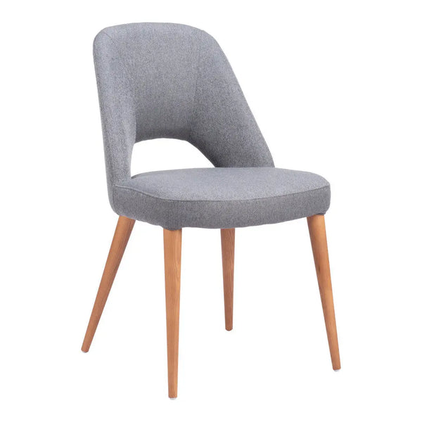 Set of Two Gray and Brown Upholstered Fabric Dining Side Chairs Homeroots