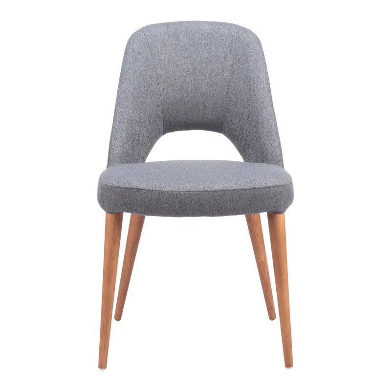 Set of Two Gray and Brown Upholstered Fabric Dining Side Chairs Homeroots