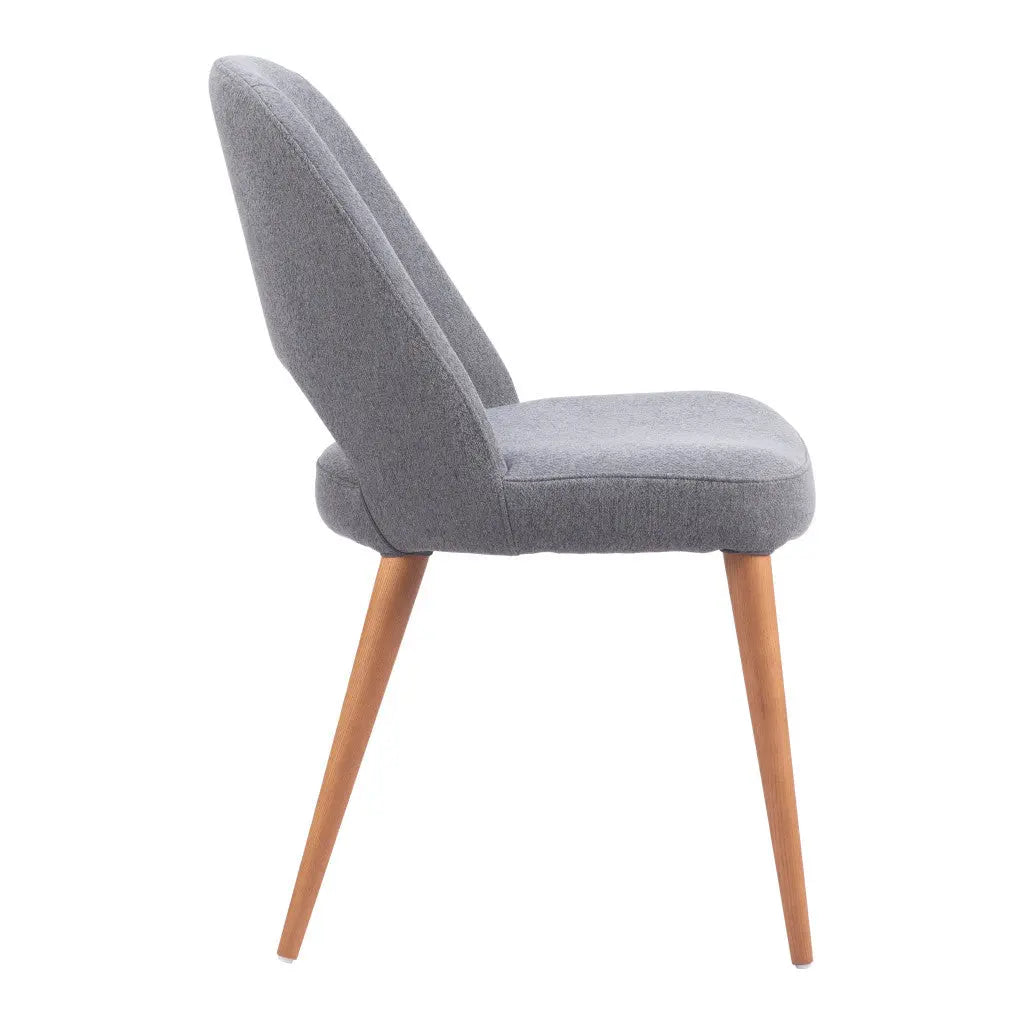 Set of Two Gray and Brown Upholstered Fabric Dining Side Chairs Homeroots